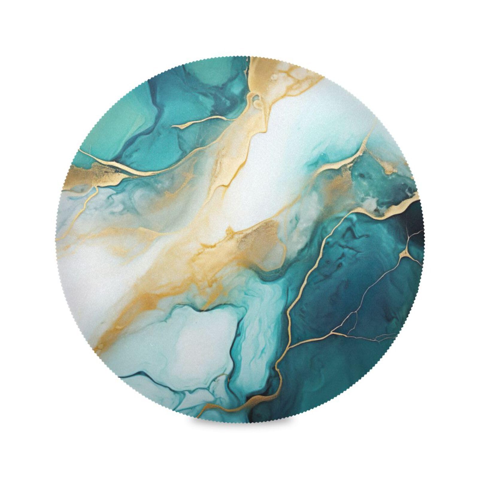 ATTX Round Marble Placemats Set of 1 - Elegant Non-Slip Dining Table Mats for Kitchen, Restaurant & Home Decor - Perfect for Everyday Meals & Dinner Parties