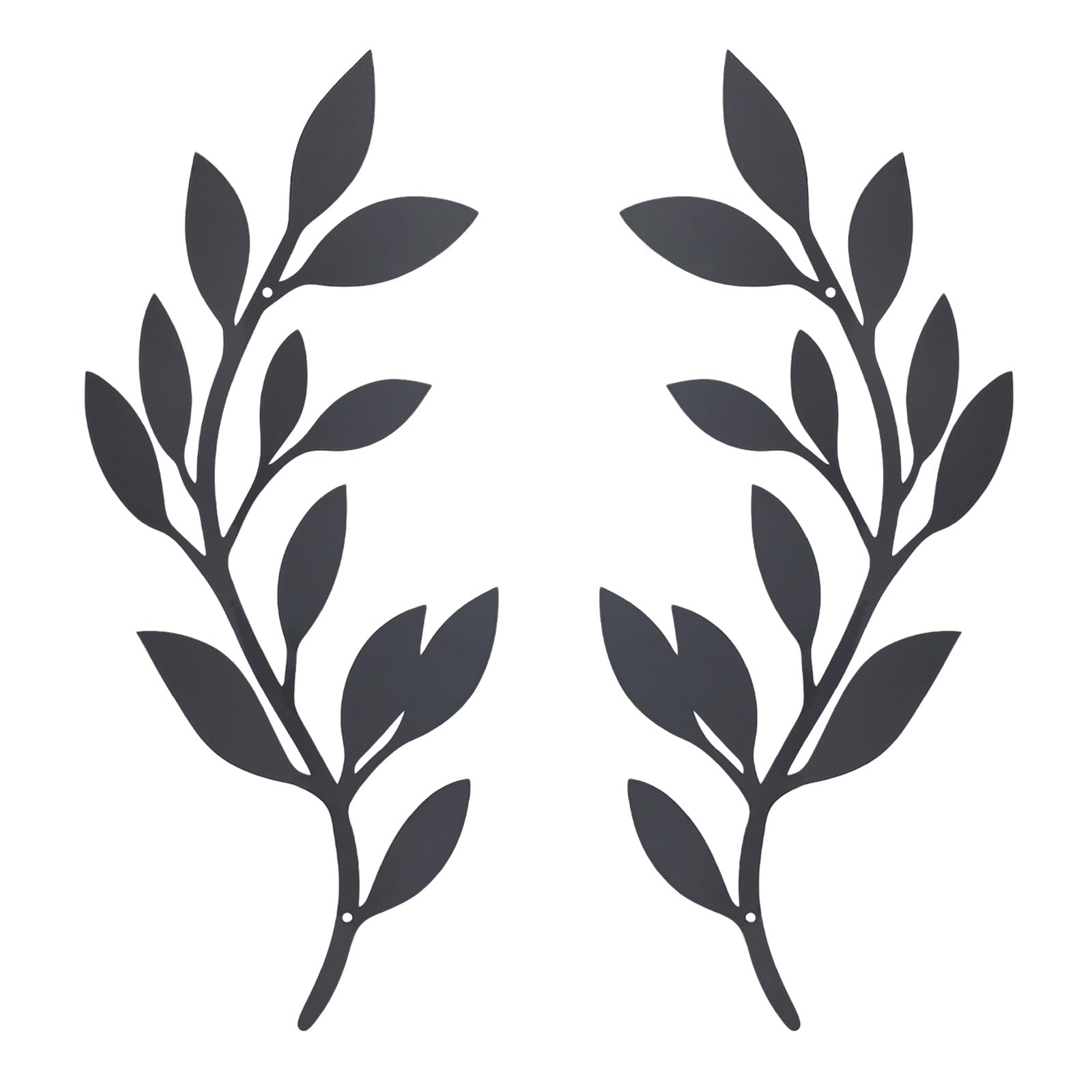 OYEFLY 2-Pack Black Metal Vine Olive Branch Leaf Wall Art Decor - Elegant Tree Leaf Wall Hanging for Living Room, Bedroom, Dining Room - Perfect for Home, Office & Wedding Decorations