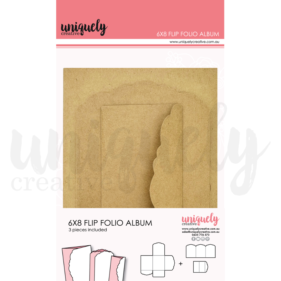 6 x 8 Kraft Flip Folio Album - Scrapbooking, Photo Storage, Gift Giving - Perfect for Weddings, Travel Memories & DIY Projects