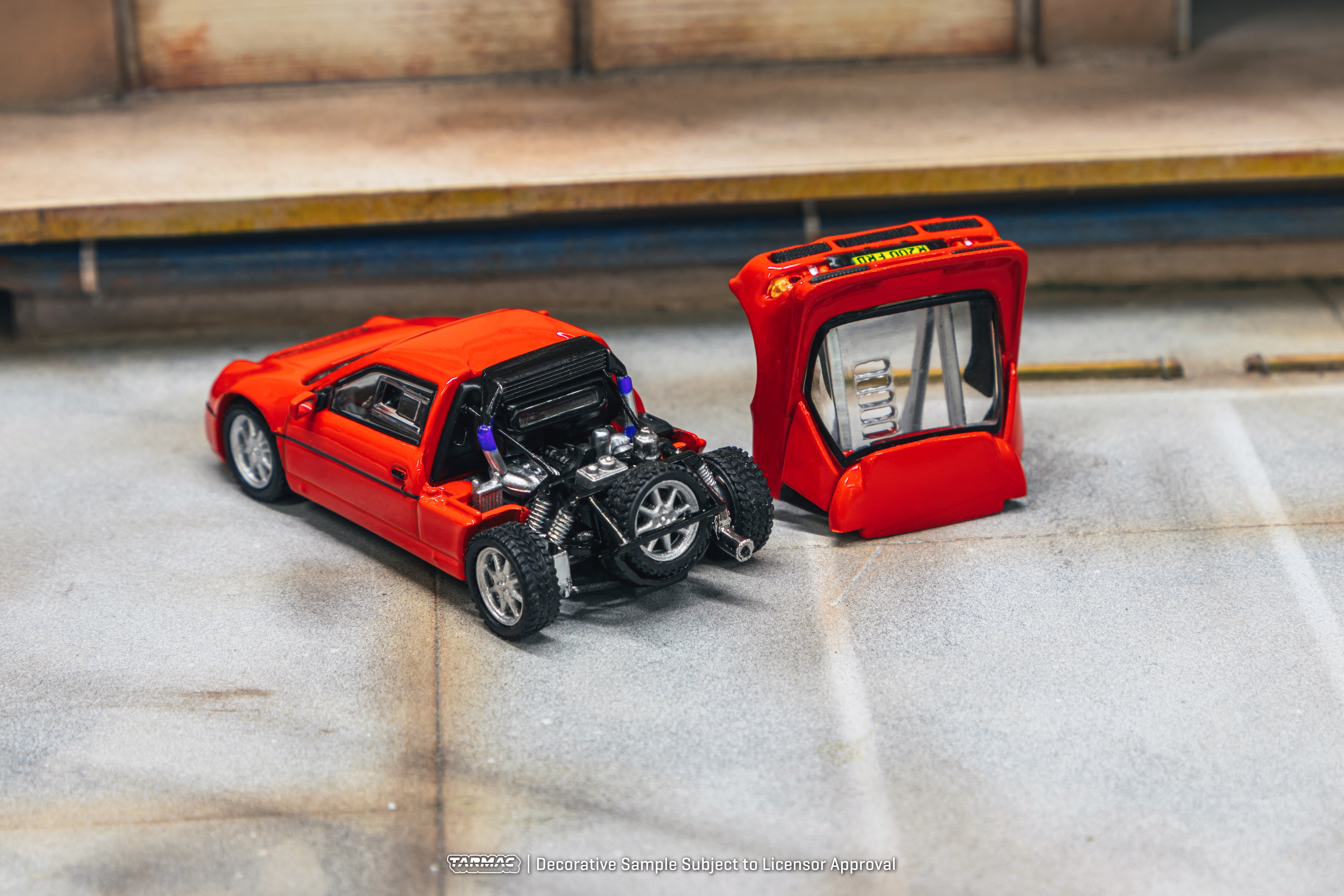 Tarmac Works 1/64 Scale Ford RS200 Diecast Model Car - Red Collectible Miniature Vehicle for Display & Racing Scenes