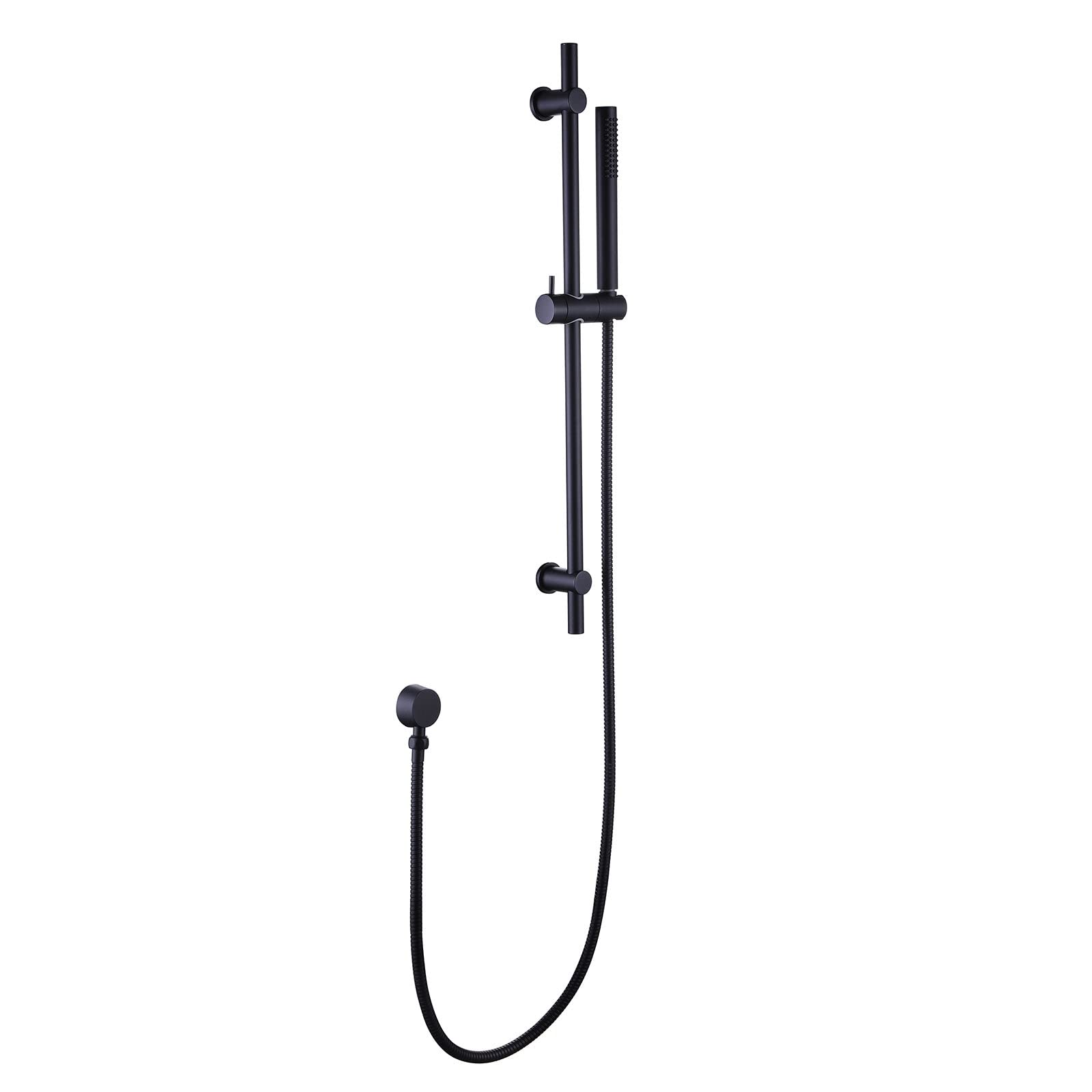 Modern Matte Black Slide Bar Handheld Shower Set - Contemporary Brass & Stainless Steel Shower System for Bathroom Renovation & Spa-Like Experience