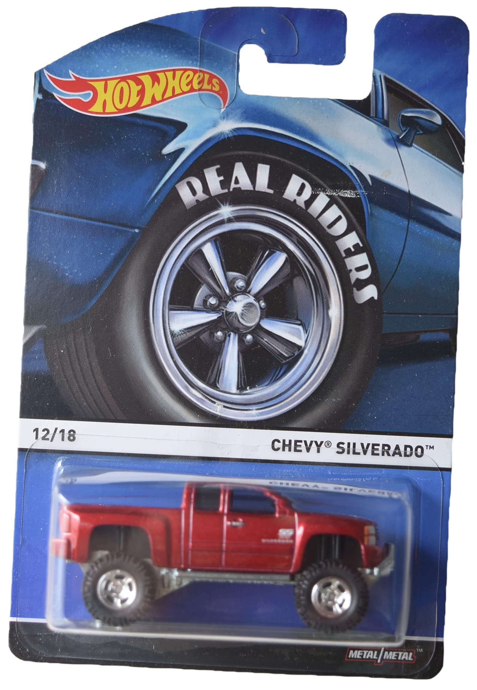 Hot Wheels Chevy Silverado Die-Cast Car with Real Riders - 1:64 Scale Collectible Toy for Kids & Adults - Perfect for Play, Display, and Racing Scenes