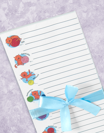 Cat Prepositions Shopping List Notepads - Fun & Cute Grocery List Pads for Cat Lovers - Perfect for Kitchen, Office & Gifts