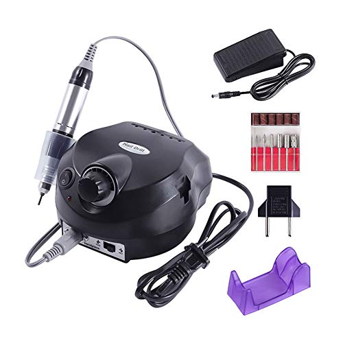 30000RPM Professional Electric Nail Drill Machine - Pedicure & Manicure Kit with Foot Pedal & Multiple Drill Bits for Acrylic, Gel Nails - Salon & Home Nail Art Tools (Black) | Perfect for Nail Salons, DIY Nail Care & Professional Nail Technicians