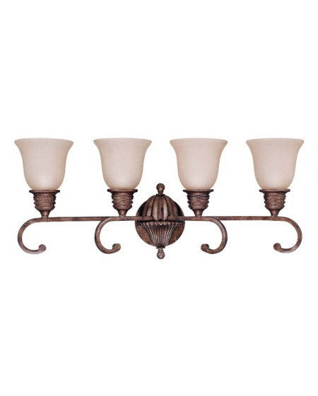 Nuvo Lighting 60 1613 Belvedere Collection 4-Light Bathroom Wall Sconce in Crackled Bullion Finish - Perfect for Vanity Lighting, Powder Room Decor & Spa-Style Bathroom Ambiance