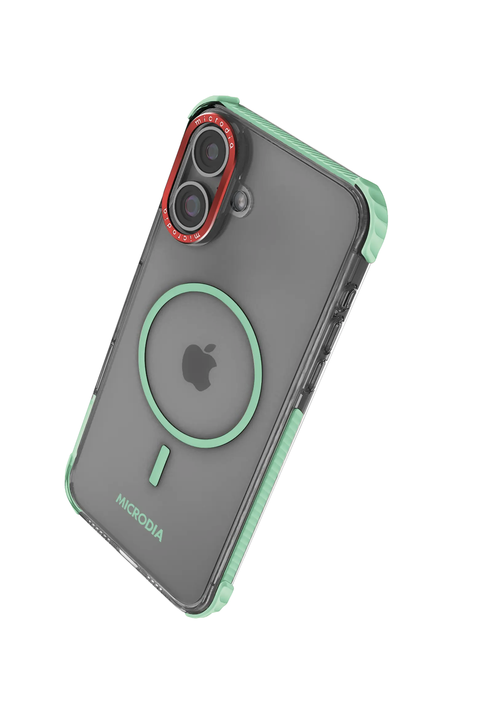 MICRODIA CRYSTAL GEAR™ Ultra Clear Protective iPhone Case - Mint Green | Slim Scratch-Resistant Cover for iPhone 13/14/15 | Perfect for Everyday Use, Travel & Outdoor Activities