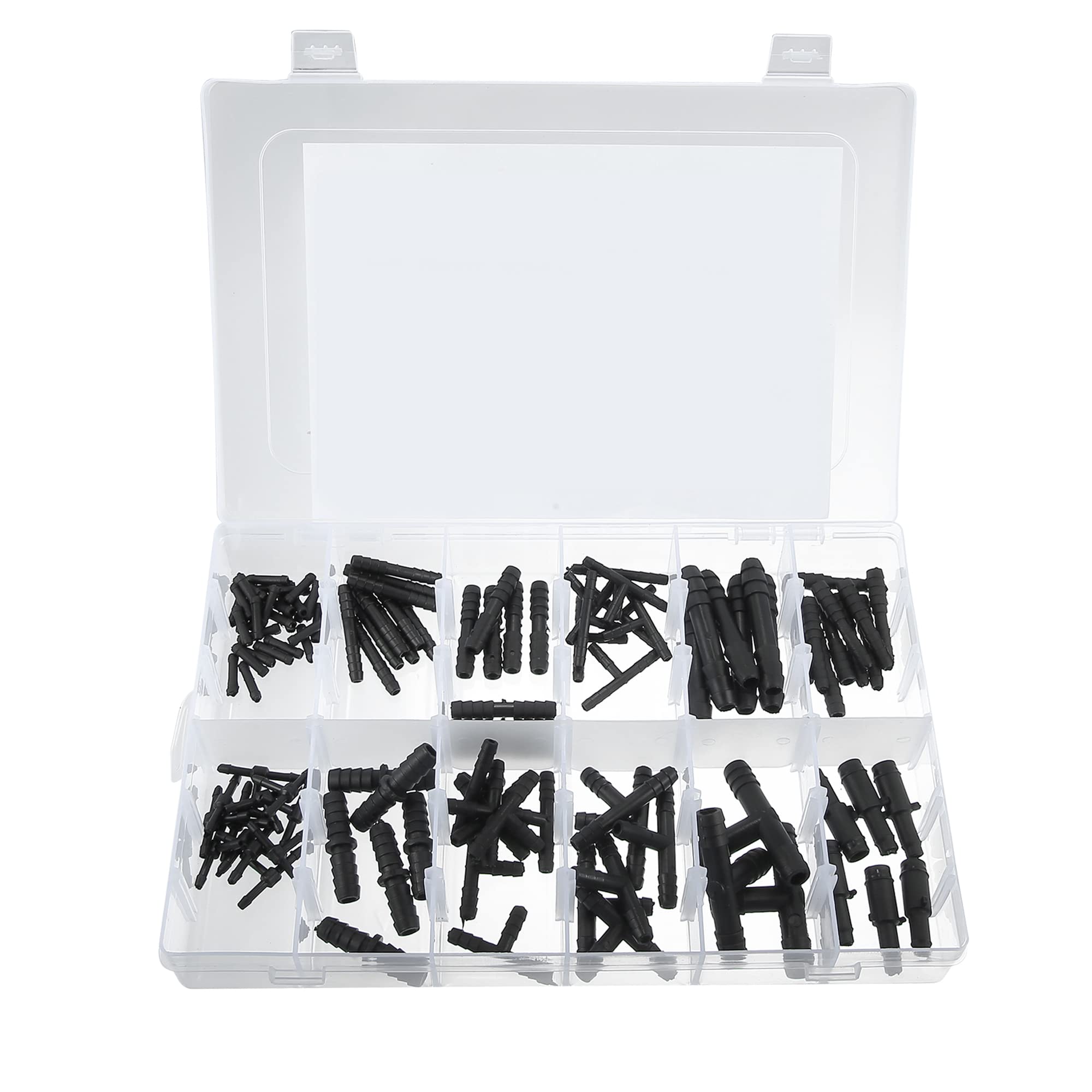 X AUTOHAUX 113-Piece 12-Size Automotive Vacuum Hose Connector Kit - Barbed Straight/Tee/Reducer Fittings for Car & Truck Vacuum Line Repair | Perfect for DIY Mechanics & Auto Maintenance