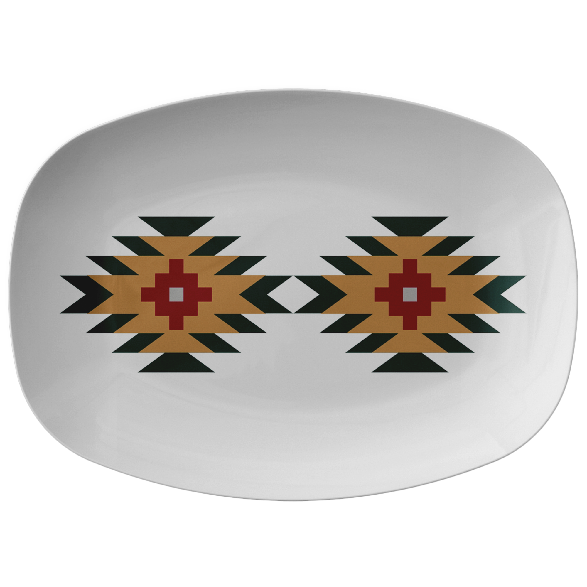 Aztec Motif Serving Platter - Durable Plastic Tray for Party, Picnic & Home Decor - Perfect for Entertaining, Serving Appetizers & Displaying Decor