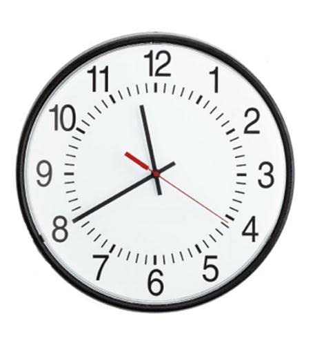 Valcom 12 Inch Round Wireless Wall Clock - Battery Operated Black Surface Mount Clock for Home, Office, Classroom & Hospital Use