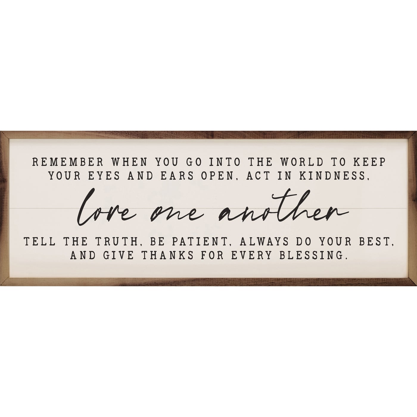Love One Another Wood Framed Print - Inspirational Home Decor for Living Room, Bedroom & Office - Perfect Gift for Weddings, Anniversaries & Housewarming
