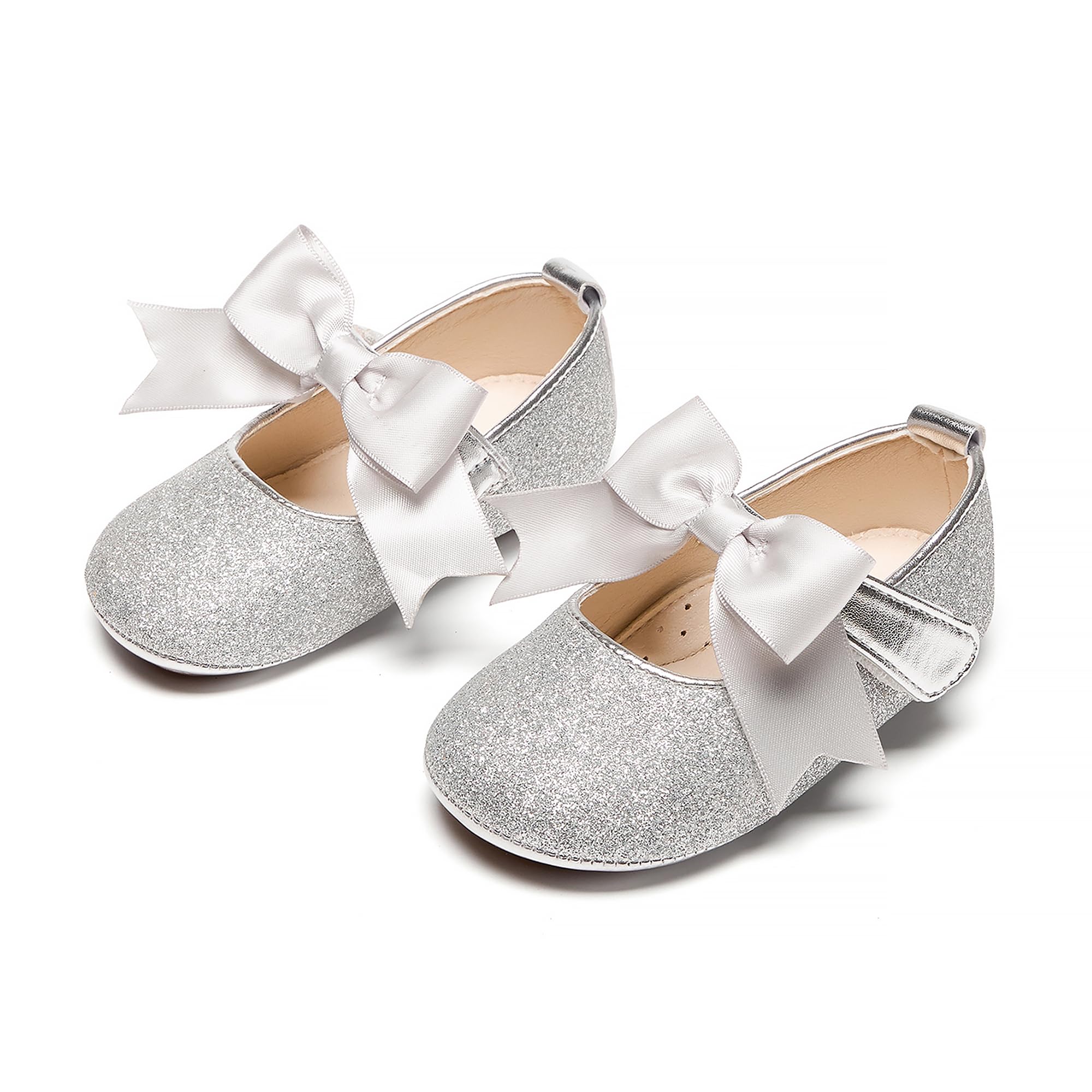 Kiderence Baby Girls Prewalker Mary Jane Flats - Soft Bowknot Princess Dress Shoes for Infant & Toddler (6-24 Months) | Perfect for First Steps, Special Occasions & Photo Shoots