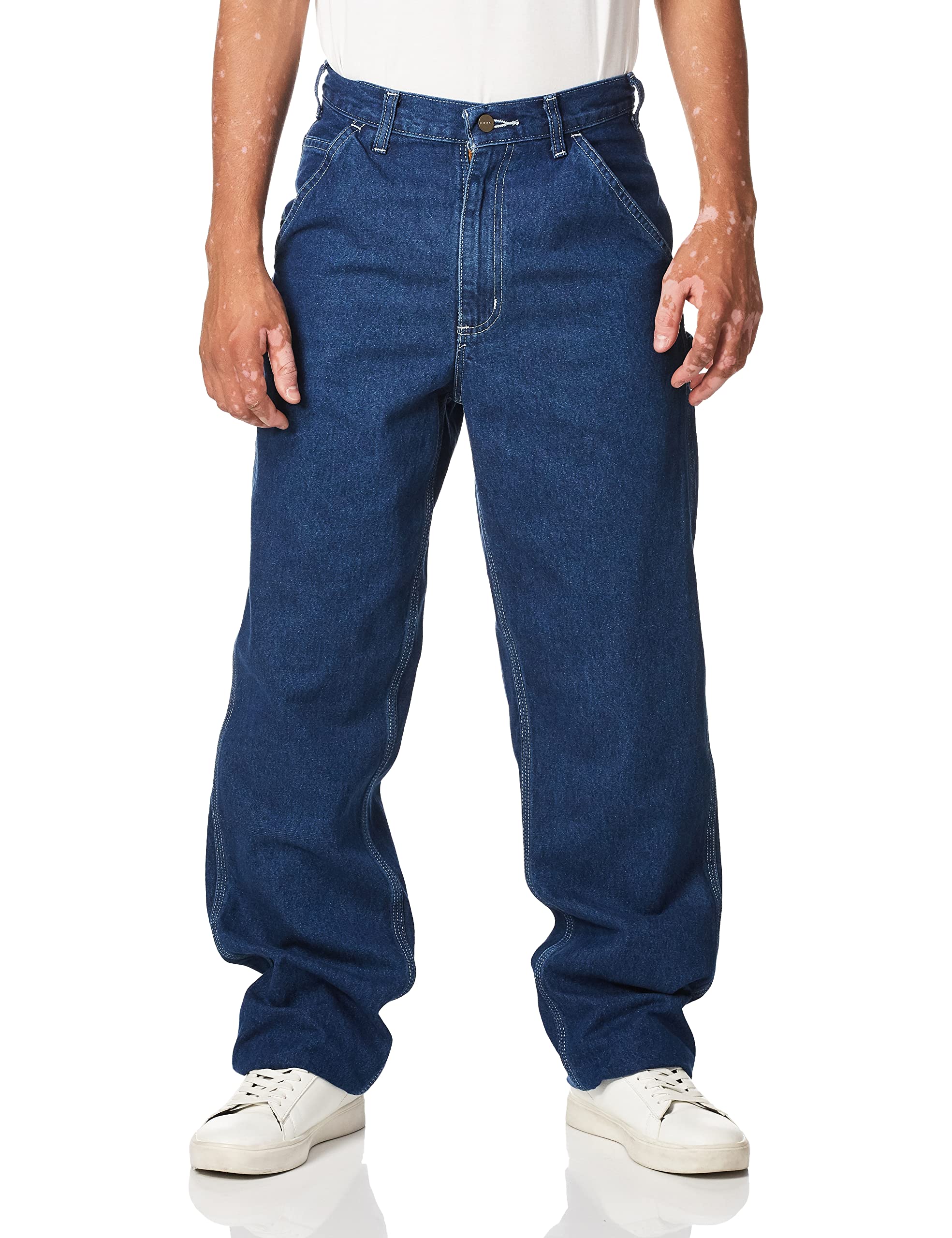 Carhartt Men's Loose Fit Utility Work Jeans B13 - Durable Cotton Denim Pants for Construction, Farming & Outdoor Workwear