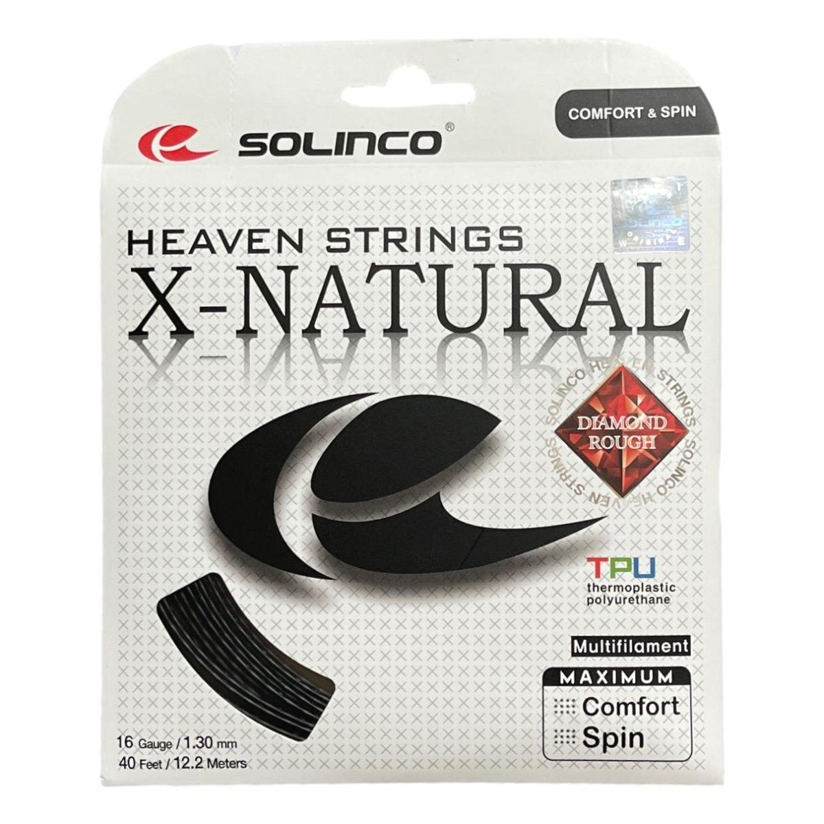 Solinco X Natural Tennis String - High-Performance Natural Gut String for Tennis Rackets | Perfect for Competitive Play & Training Sessions