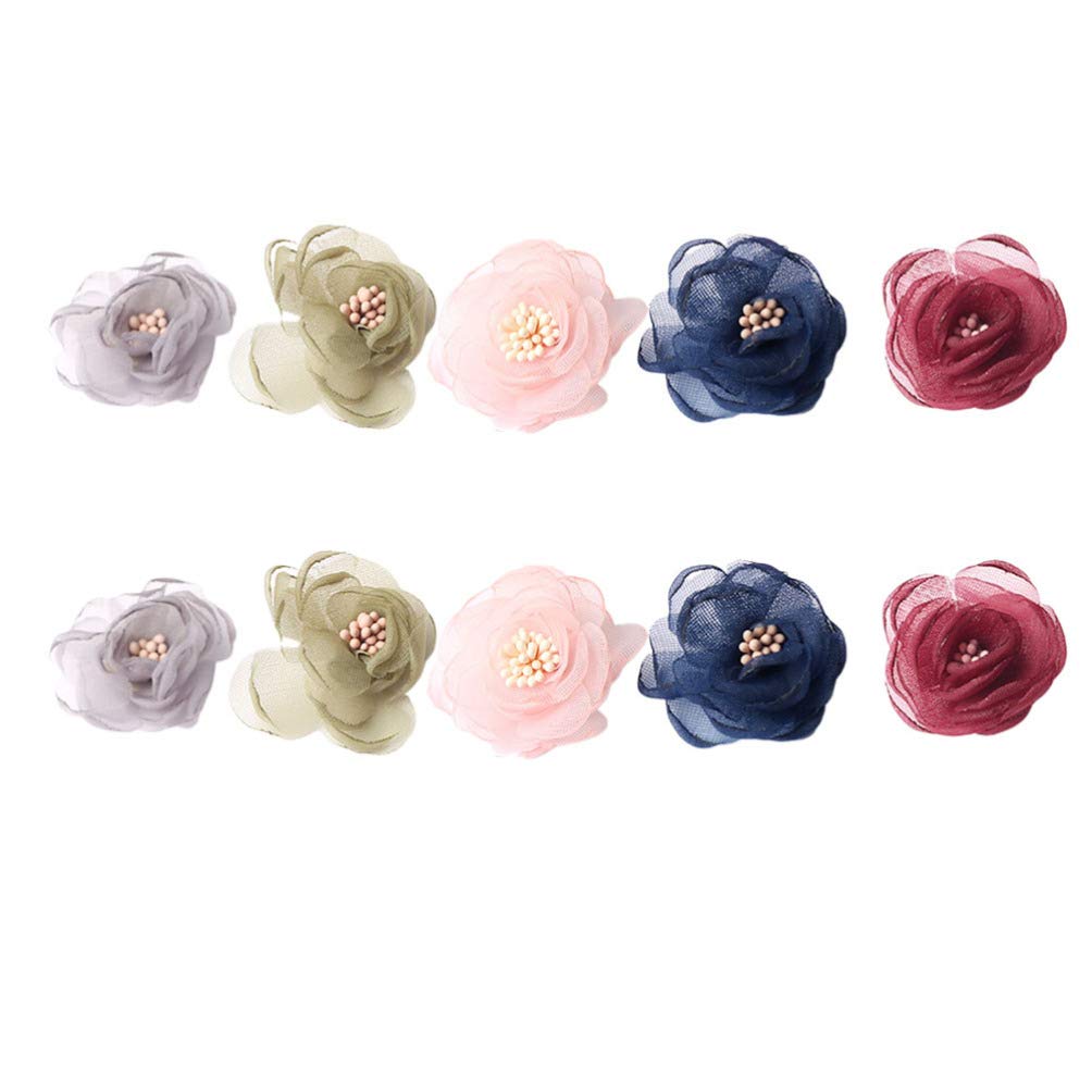 Amosfun 10pcs Artificial Flower Heads - DIY Fake Flowers for Home Decor, Wedding Bouquets, Party Centerpieces & Car Corsage - Perfect for Crafting, Floral Arrangements, and Event Decorations