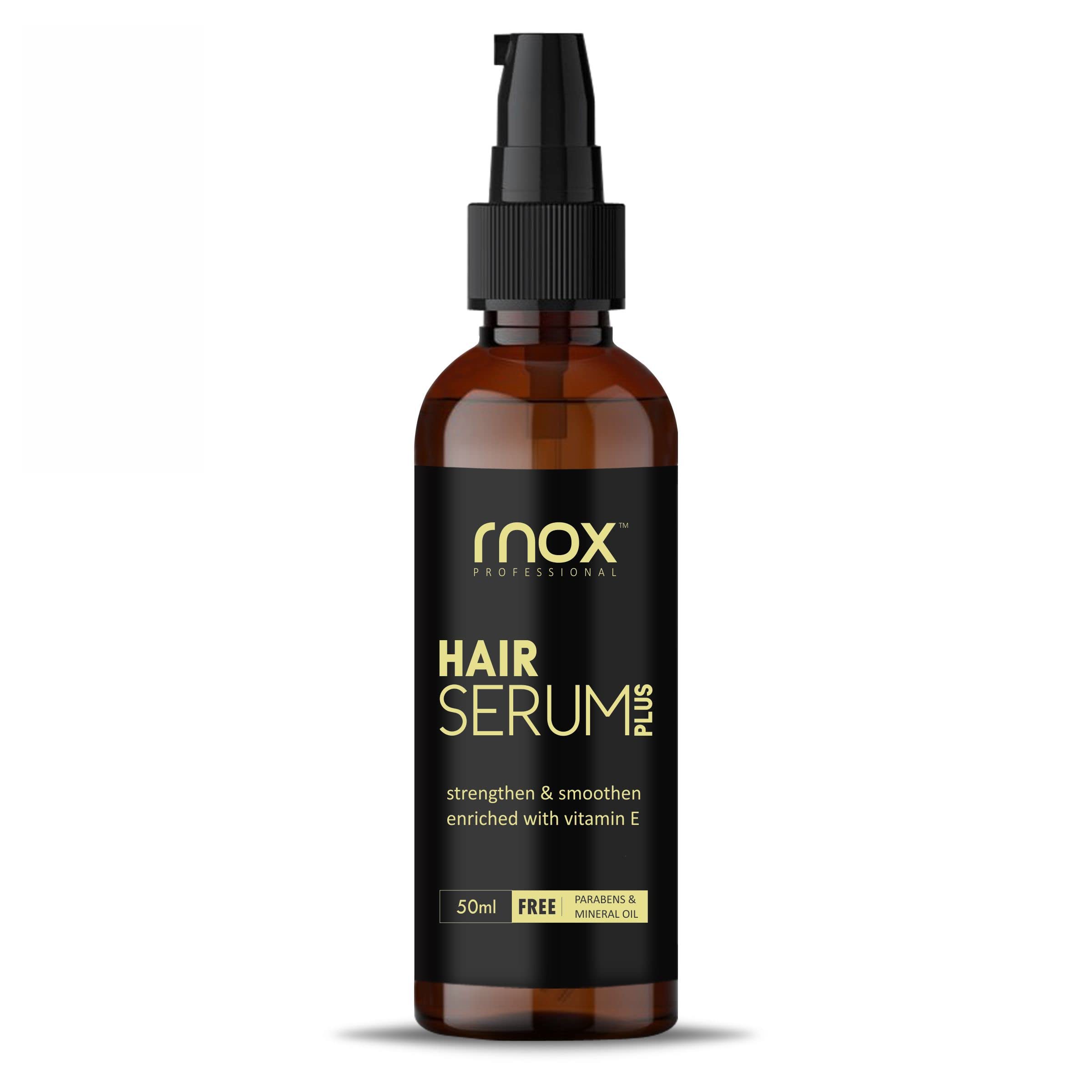 Rnox Hair Serum for Stronger, Smoother Hair - Vitamin E & Hyaluronic Acid Treatment for Frizz Control & Shine | Hair Softening Serum for Daily Use at Home, Salon or Travel