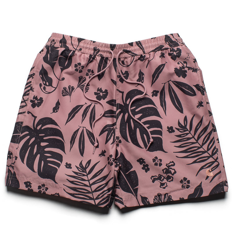 Carhartt WIP Slater Trunks - Woodblock Print & Glassy Pink Swimwear for Men | Beach, Pool & Summer Vacation Essentials
