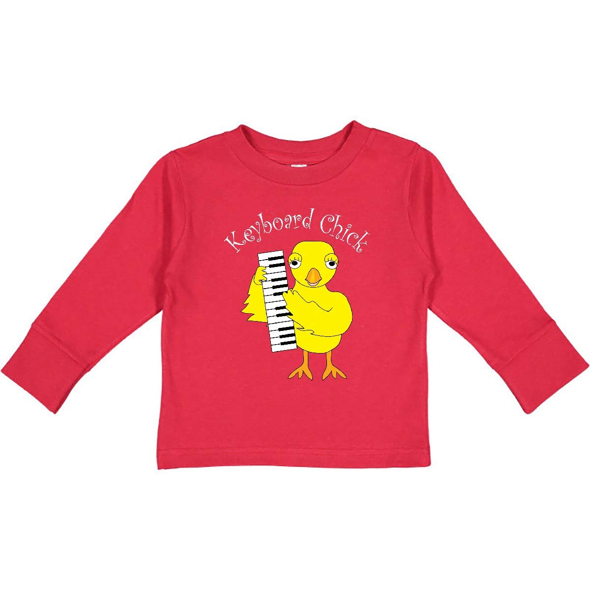 Inktastic Keyboard Chick White Text Toddler Long Sleeve T-Shirt - Cute Graphic Tee for Boys & Girls - Perfect for Playdates, School & Family Photos