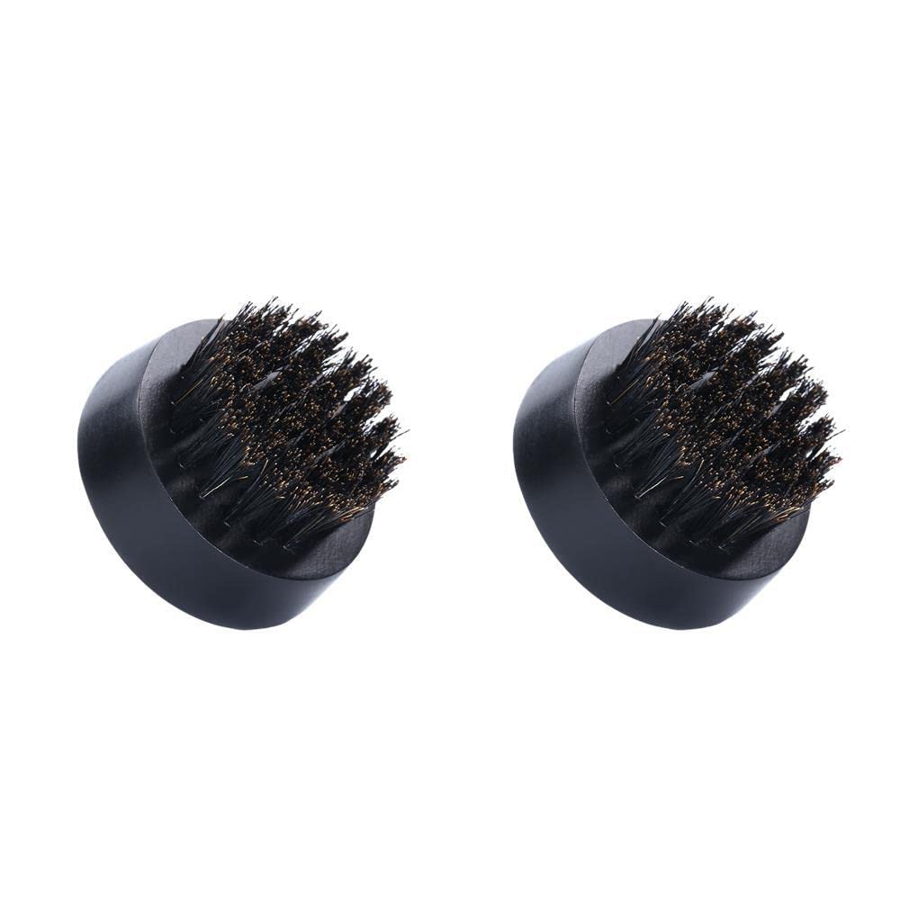 BEALIFE 2 Pack Men's Beard Brush & Hair Styling Brush - Round Wooden Bristle Comb for Grooming, Shaping & Taming Facial Hair - Perfect Bathroom & Travel Accessory for Men's Grooming Kit (Black)