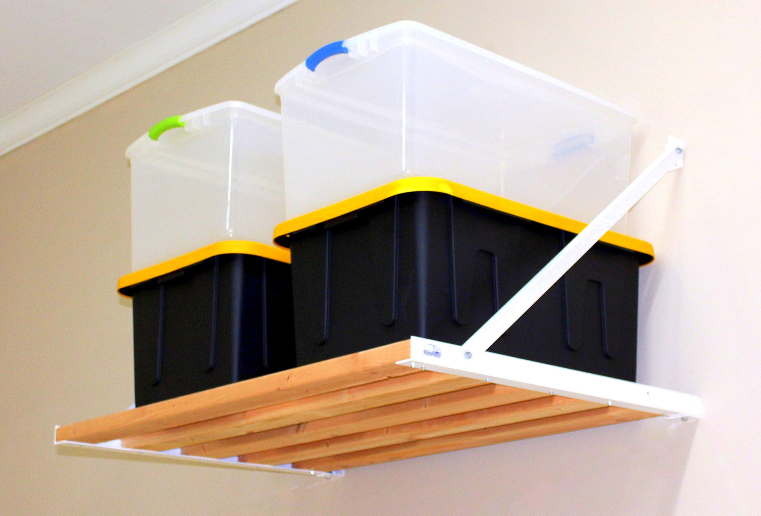 Rhino Shelf Universal Garage Storage Kit - 4 Feet Heavy Duty Wall Mounted Shelving for Organizing Tools, Sports Gear & Home Supplies - Perfect for Garage, Basement & Workshop Storage Solutions