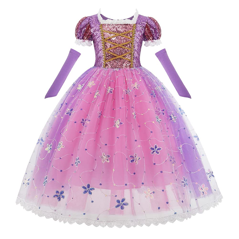 Princess Sofia Birthday Dress for Girls | Rapunzel Halloween Costume & Christmas Party Gown | Perfect for Pageants, Evening Dances & Special Occasions