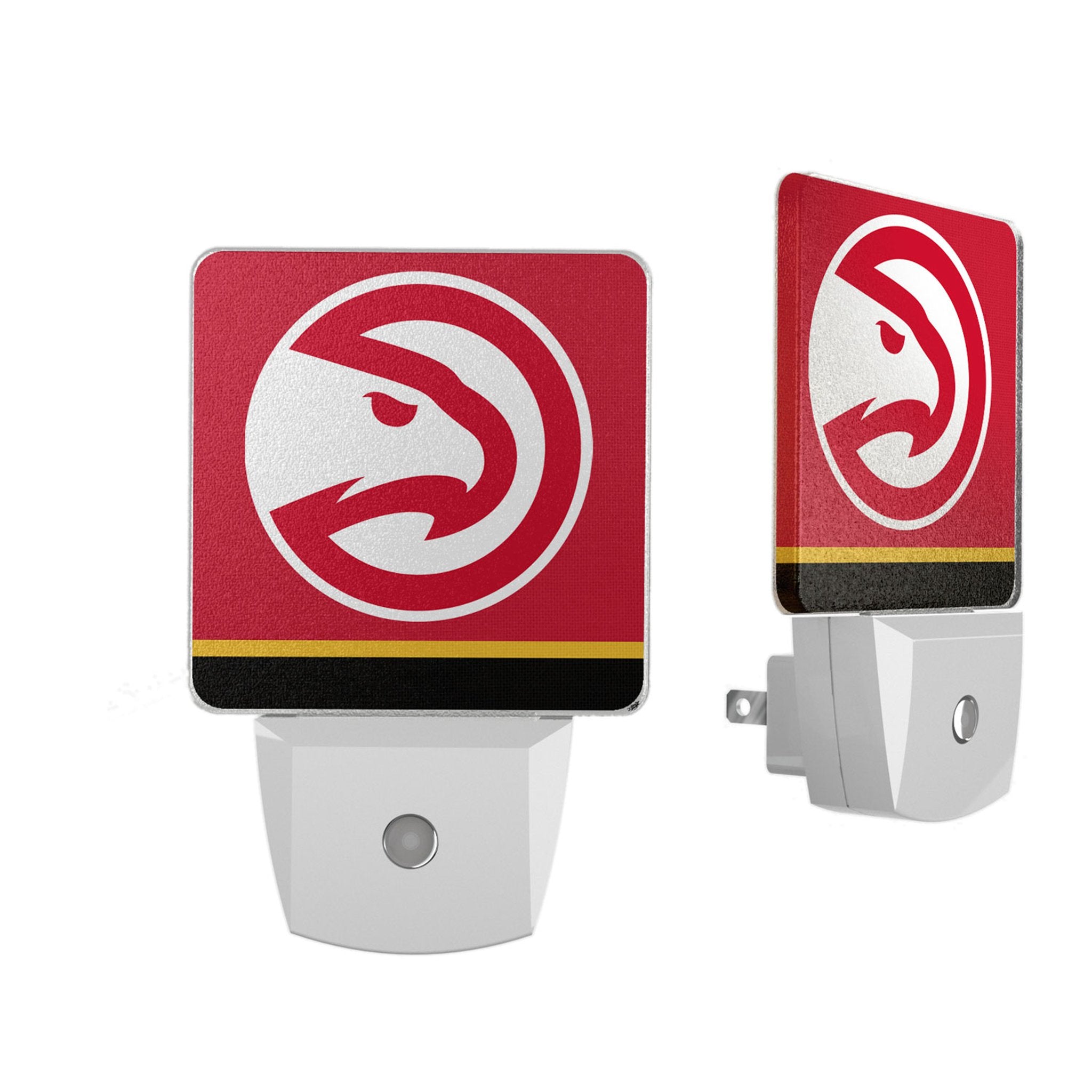 Atlanta Hawks LED Night Light 2-Pack - NBA Team Logo Striped Plug-in Nightlight for Kids & Adults - Perfect for Bedroom, Nursery, or Game Room Decor