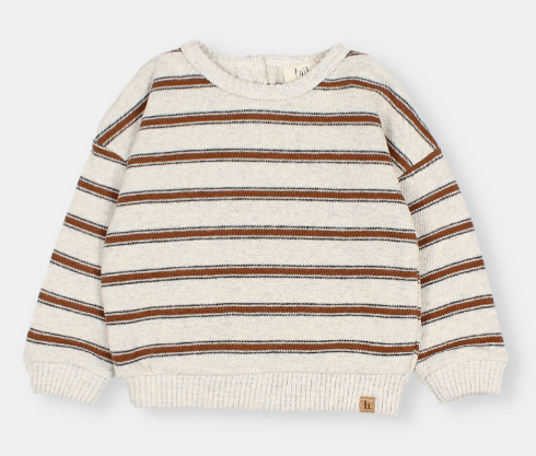 BUHO Stripes Sweatshirt for Babies 6-24 Months - Soft & Comfortable Cotton Pullover for Boys & Girls - Perfect for Playdates, Outings & Cozy Family Time