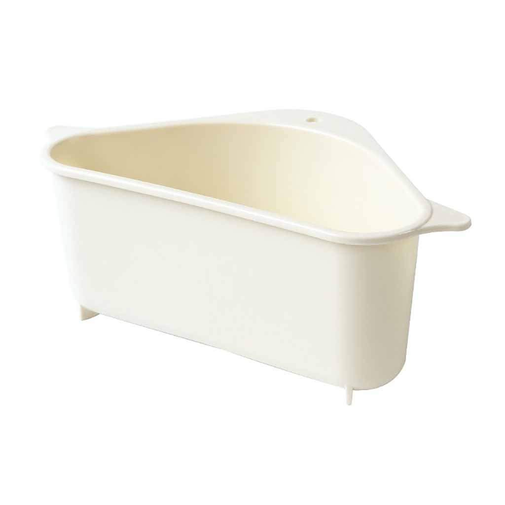 VECDUO Sink Shelf Soap Sponge Rack - Kitchen & Bathroom Storage Organizer with Suction Cups, Space-Saving Home Tool (Beige) - Perfect for Small Spaces, Apartments, and RVs