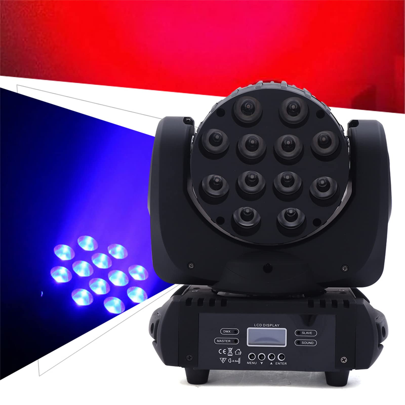 4-in-1 RGBW LED Beam Moving Head Stage Light - 12x 144W Rotating DJ Lighting for Weddings, Nightclubs, Disco, KTV & Bar Shows with Dimming | Professional Stage & Event Lighting Solution