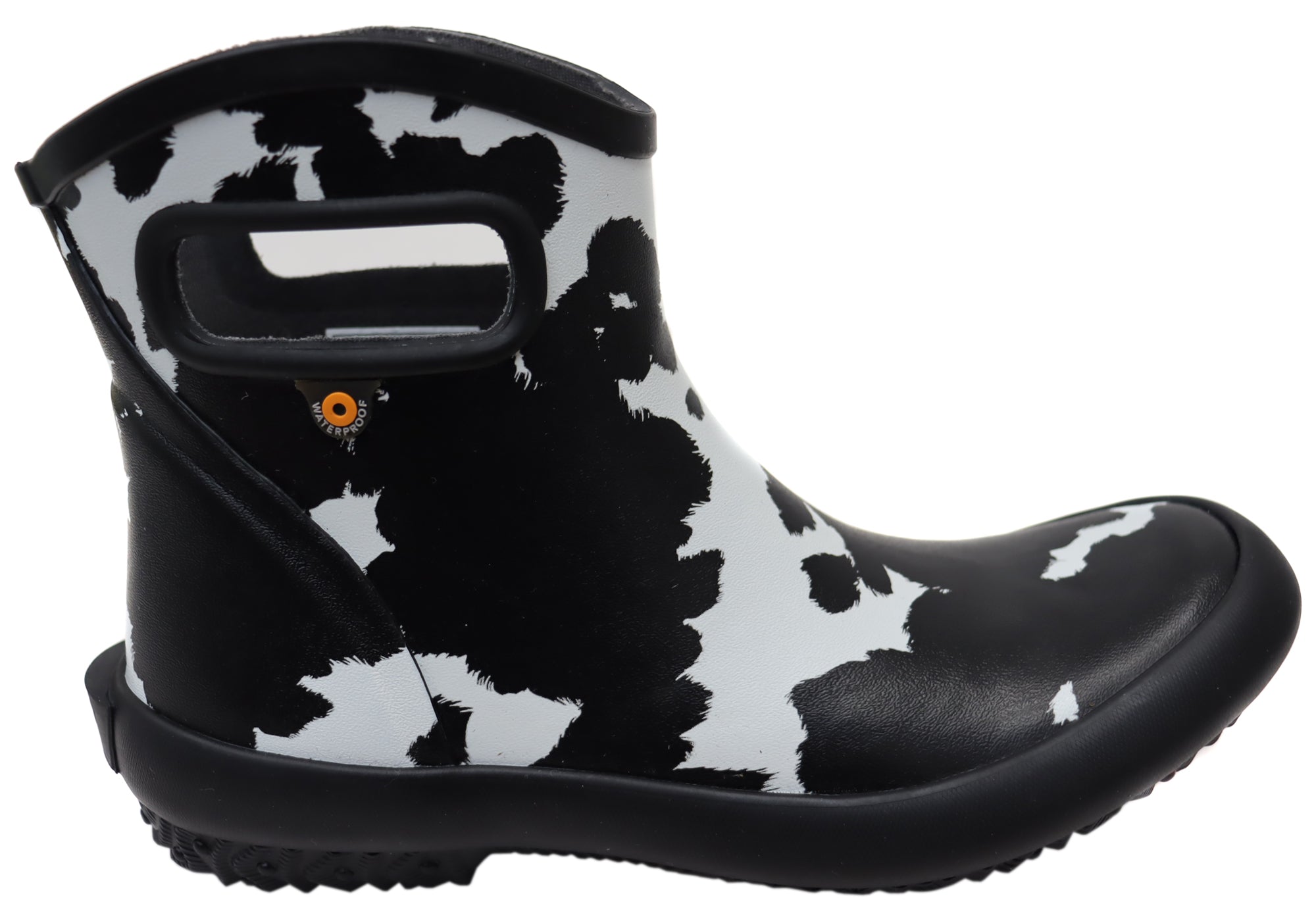 Bogs Women's Patch Ankle Boot - Waterproof Cow Print Rain Boots for Gardening, Farming & Outdoor Activities