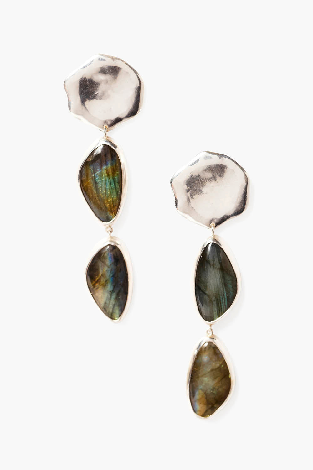 Yasmine Labradorite Tiered Drop Earrings for Women – Elegant Boho Jewelry for Parties, Weddings & Everyday Wear