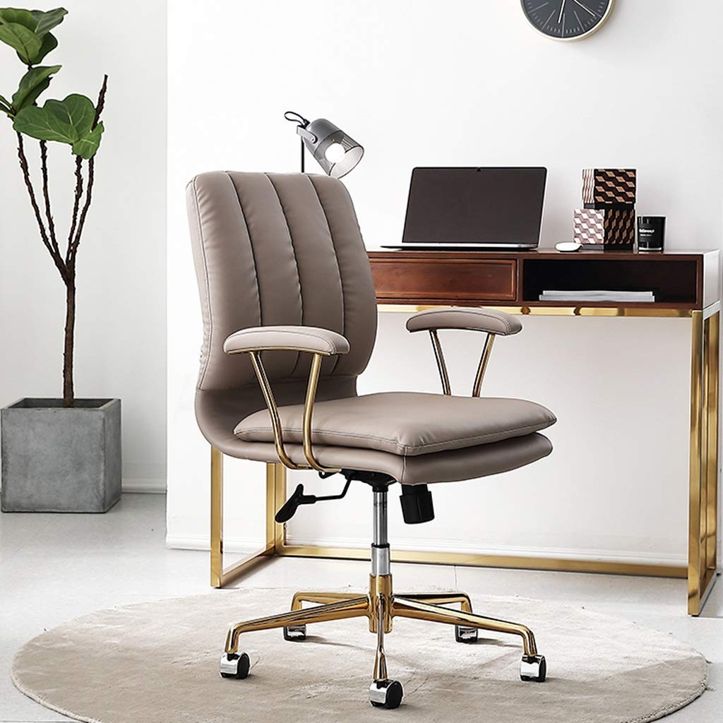 Ergonomic Office Desk Chair - Adjustable Swivel Home Office Chair with Lumbar Support, Height Adjustable & Rolling Wheels for Comfortable Working, Studying & Gaming - Perfect for Home Office, Study Room & Workspace