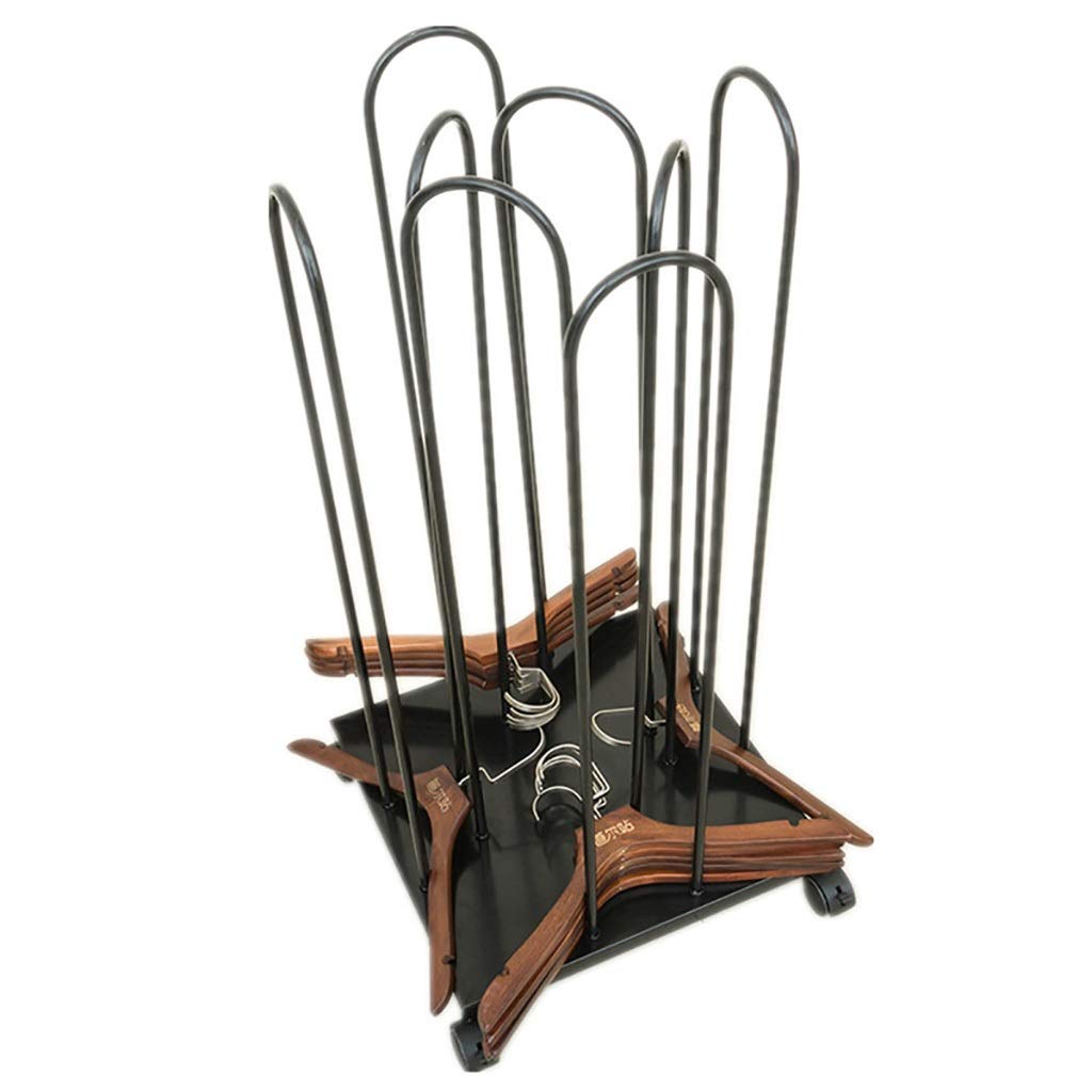 Adjustable Iron Hanger Organizer with 4 Wheels - Heavy Duty Clothes Hanger Storage Stand Holds 150+ Hangers - Perfect for Closet Organization, Laundry Room & Retail Store Use