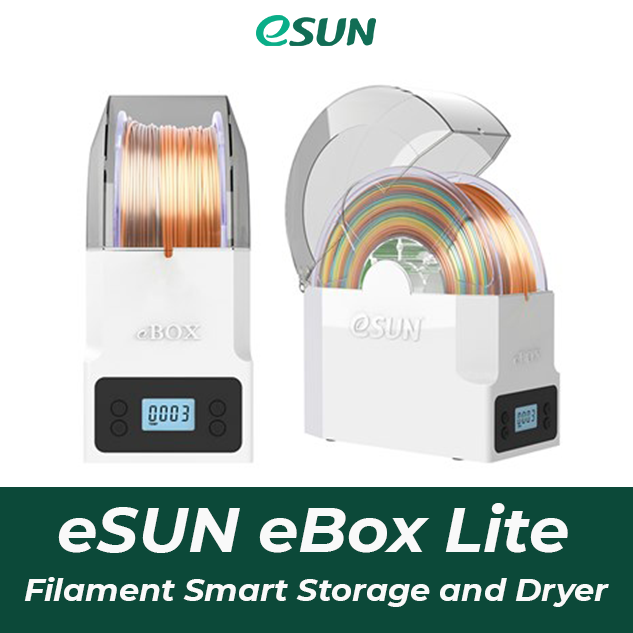 eSun EBox Lite Filament Smart Storage & Dryer Box - 3D Printer Filament Dryer & Storage Solution for PLA, ABS, PETG - Keep Filaments Dry for Perfect 3D Printing at Home or Workshop