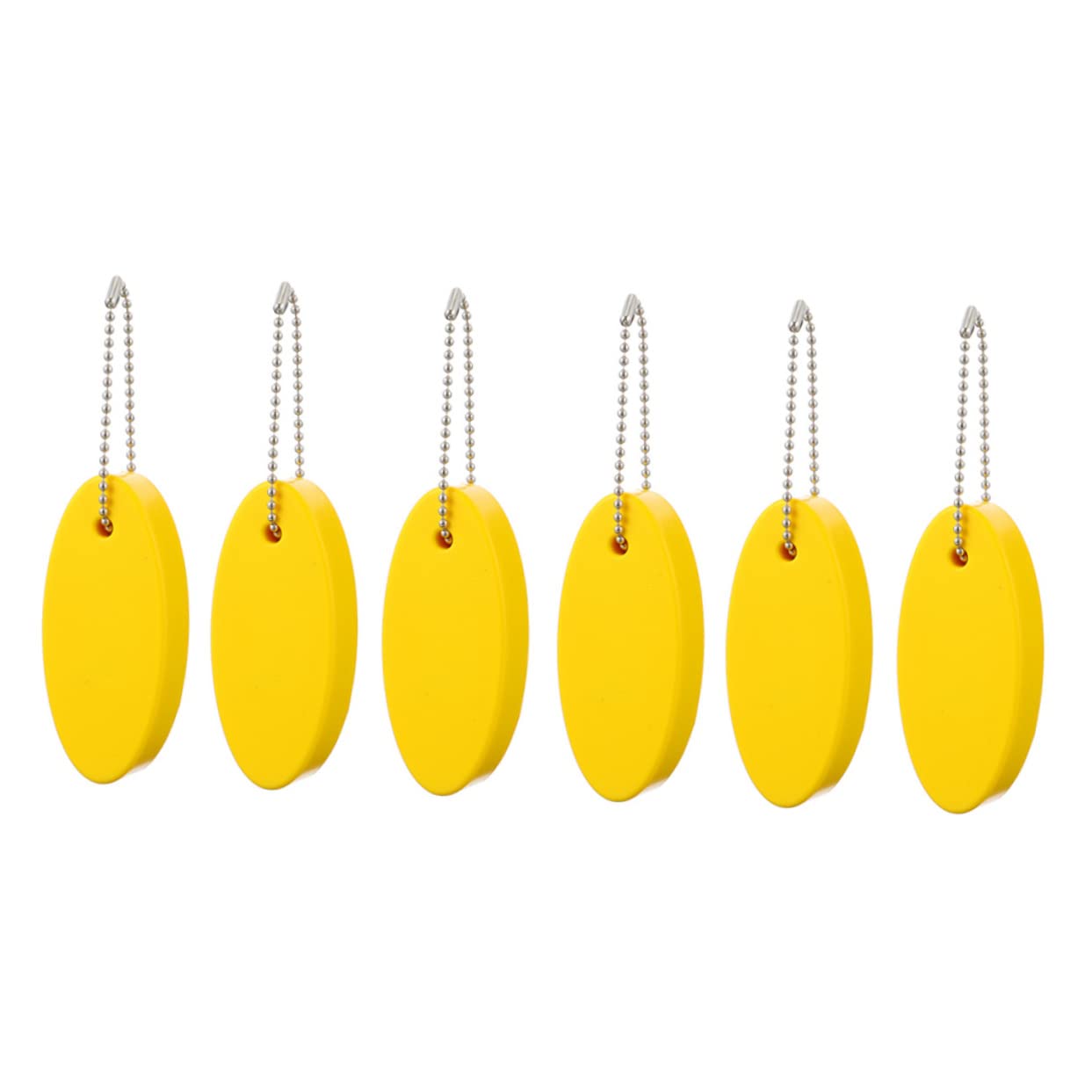 BCOATH 2-Pack Premium PU Floating Keychains - Elegant Oval Key Rings for Car, Door, Bag Keys - Waterproof Sailing Pendant Decor (6pcs x 2) - Perfect for Gifts, Travel & Everyday Use