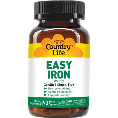 Country Life Easy Iron 25 mg Supplement - Gentle & Bioavailable Iron for Energy & Vitality | Supports Healthy Blood & Immune System | Ideal for Active Lifestyles, Pregnancy & Vegetarian Diets