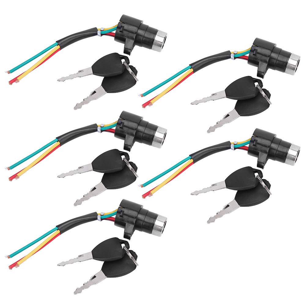 5 Set Electric Power Lock On/Off Switch - Key Ignition Switch for Motorcycles, ATVs, Boats - Durable & Waterproof for Outdoor Use