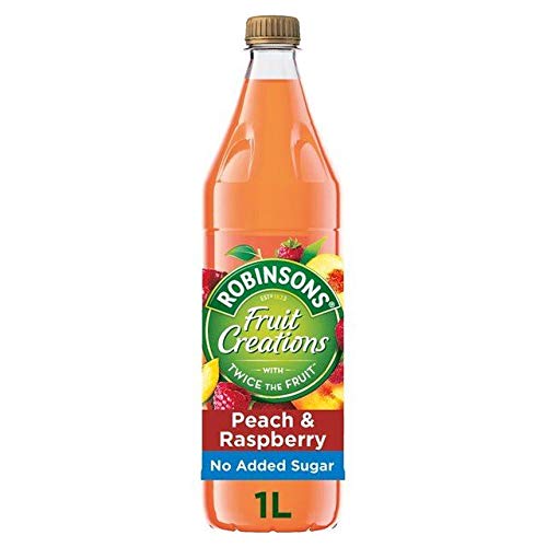 Robinsons No Added Sugar Peach & Raspberry Fruit Drink - 1L (35.19 fl oz) | Healthy Hydration for Kids Lunchboxes & Family Picnics