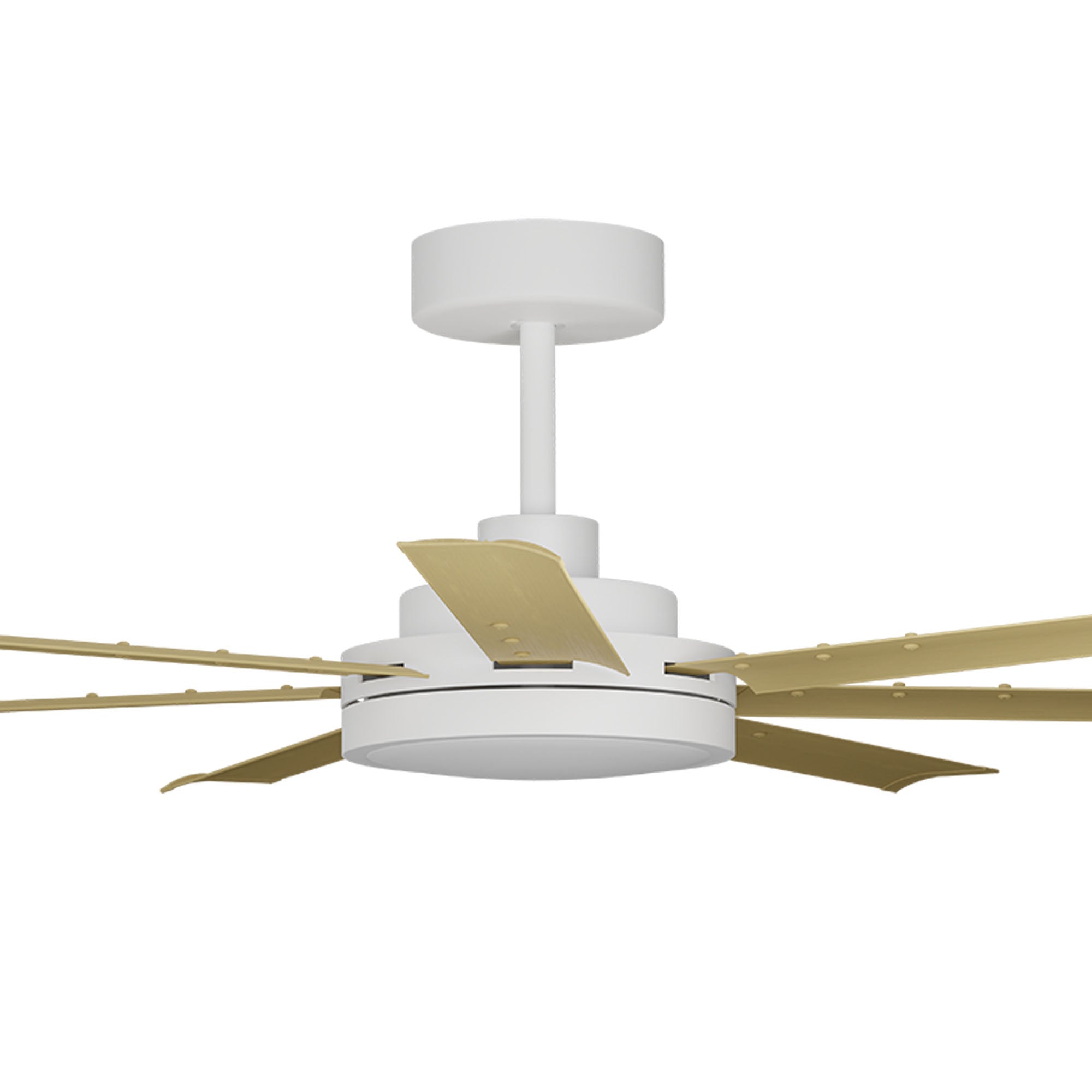 80 Inch Ceiling Fan with White Motor & Bamboo Blades - Alula Complete Fan Kit for Living Room, Bedroom, and Outdoor Spaces