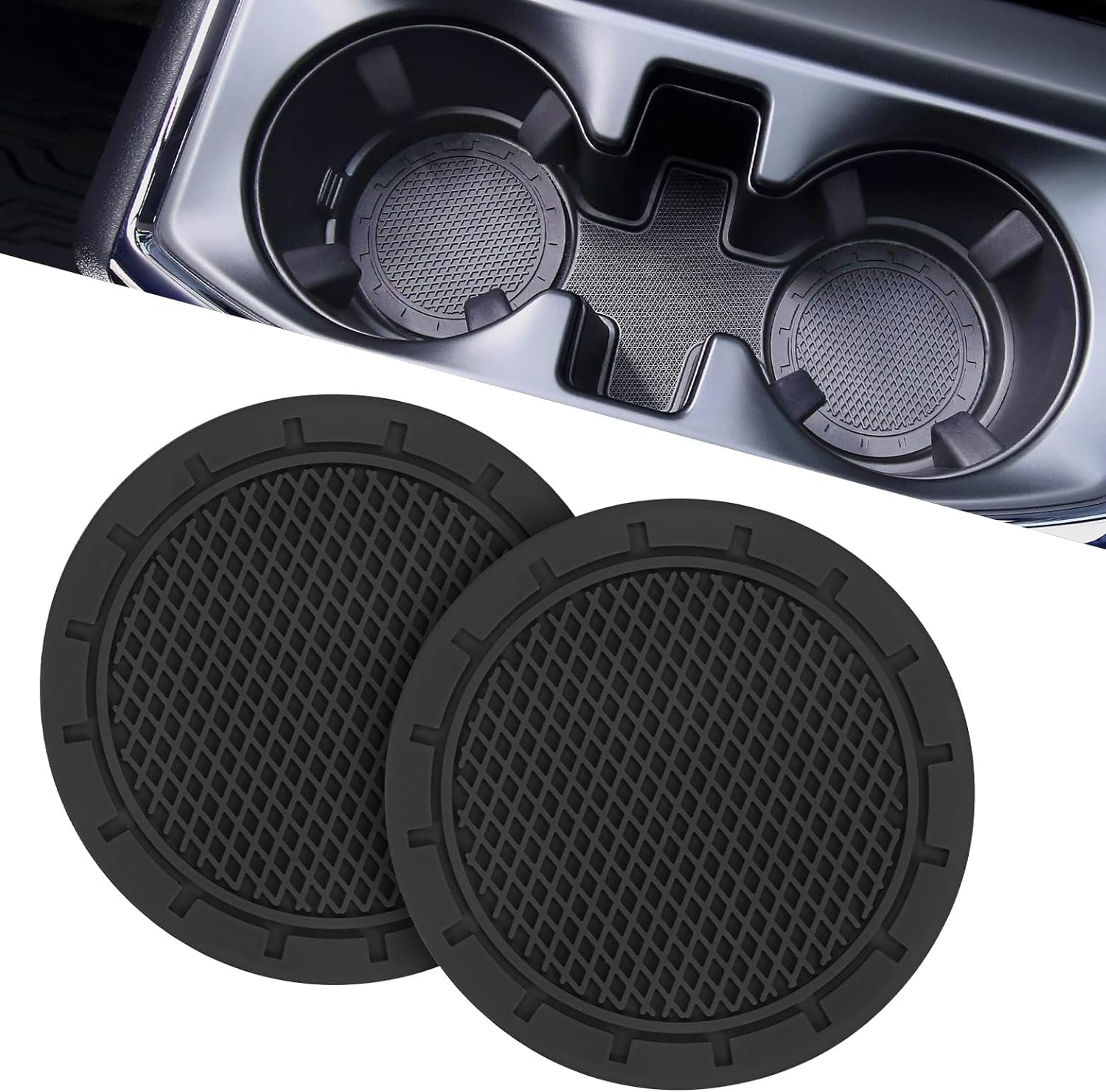 JOYTUTUS 2 Pack Universal Car Cup Holder Coaster - Non-Slip Shockproof 2.75