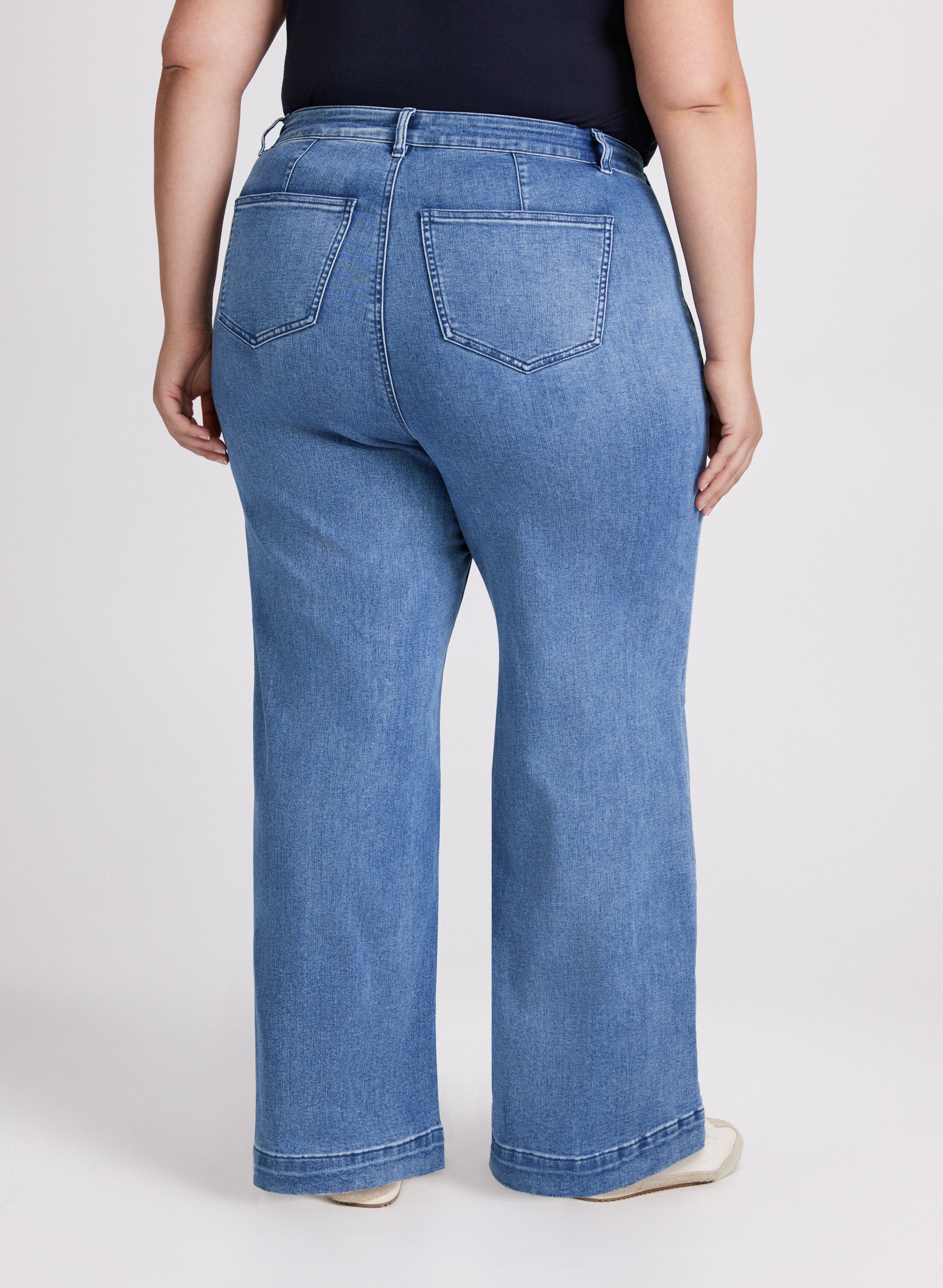 Vintage Faded Wide Leg Jeans for Women - High Waist Distressed Denim Pants - Casual & Boho Style Outfit for Everyday Wear, Street Fashion, and Weekend Outings