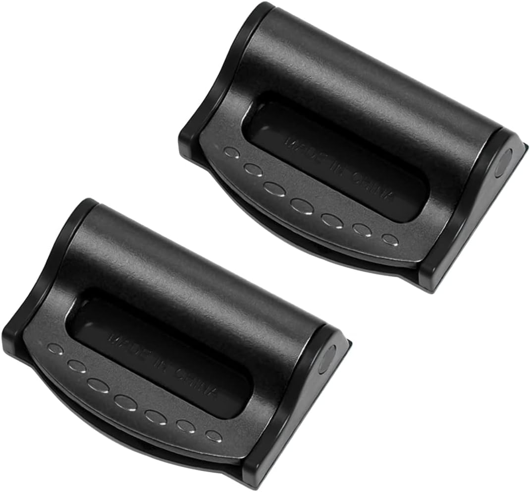 2PCS Universal Car Seat Belt Adjuster - Safety Seatbelt Clip for Adults, Auto Comfort Shoulder & Neck Protector - Vehicle Strap Positioner Locking Clip - Fits Most Cars (Black) | Perfect for Long Drives & Road Trips
