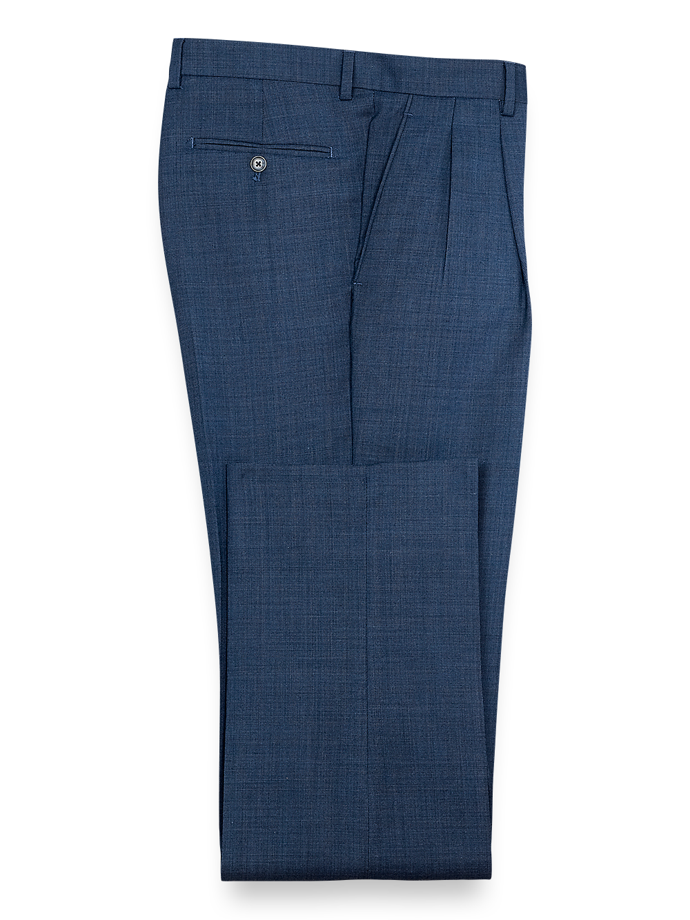 Premium Sharkskin Pleated Dress Pants for Men - Navy Blue Slim Fit Formal Trousers | Office Wear, Business Attire & Special Occasions