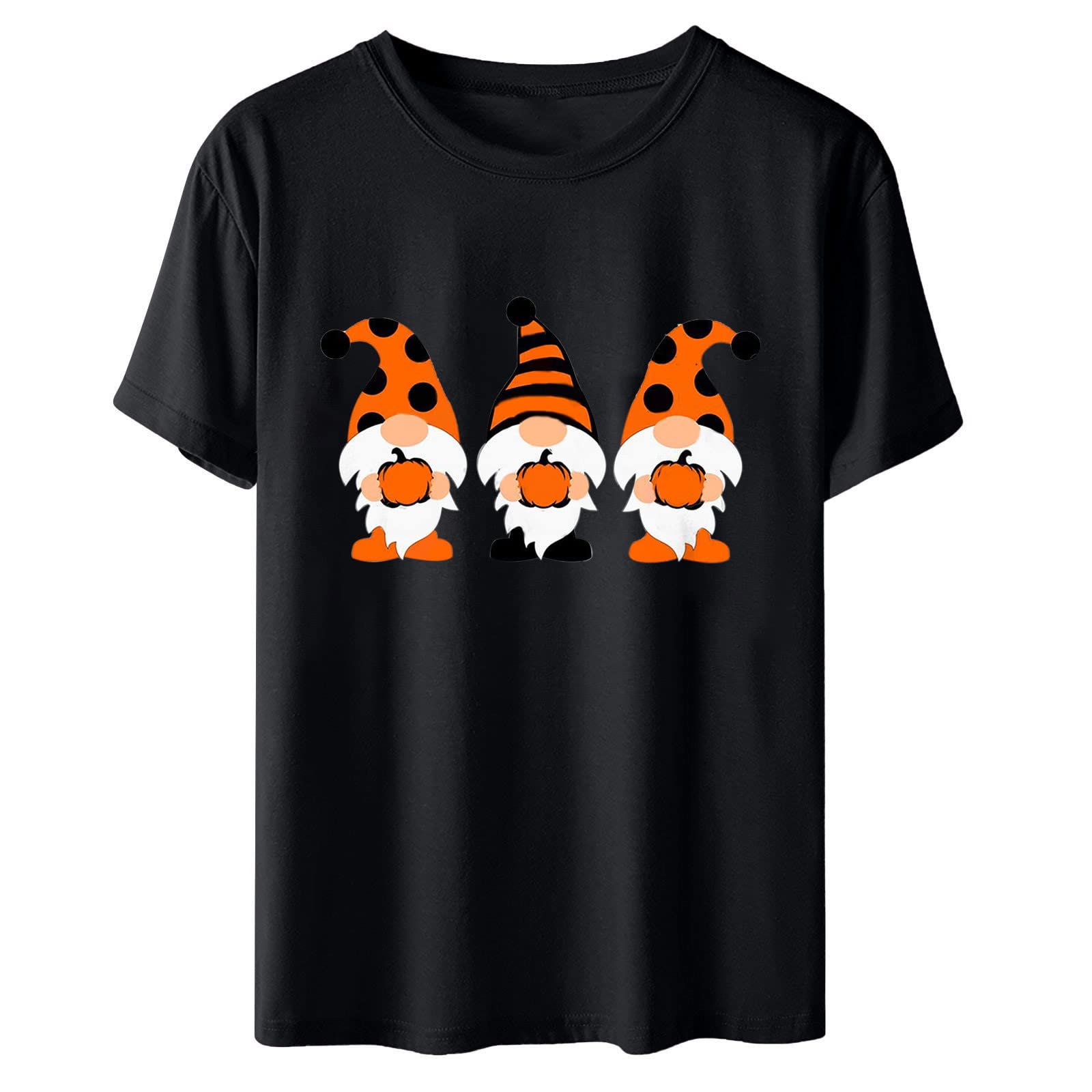 Halloween Shirts for Women - Elf Graphic Print Short Sleeve Round Neck T-Shirt | Comfortable Blouse for Costume Parties, Trick or Treating & Festive Gatherings