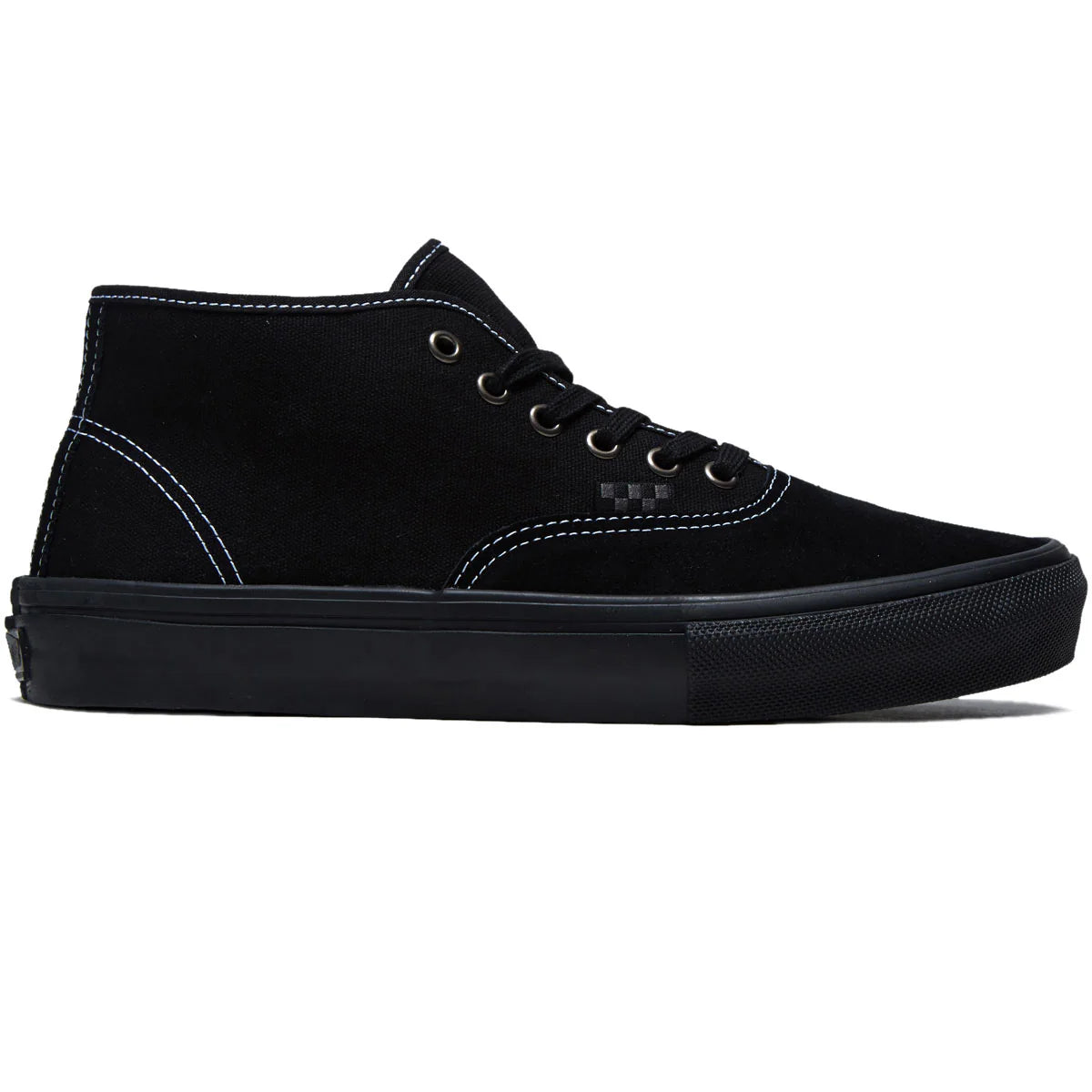 Vans Skate Authentic Mid Blackout Skateboard Shoes - Classic Black High-Top Sneakers for Men & Women | Perfect for Skateboarding, Streetwear & Casual Fashion