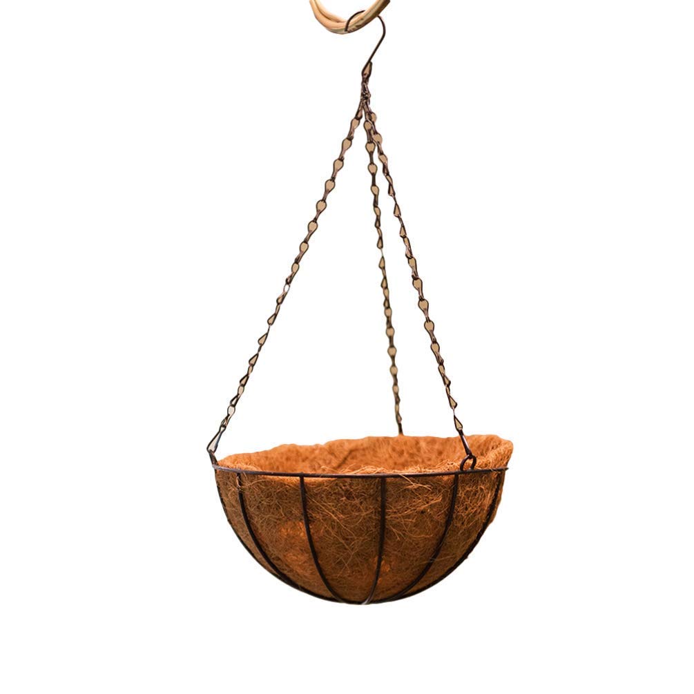 XYSQWZ Small Metal Hanging Flower Pot - Decorative Garden Planter Basket with Hanger for Indoor Plants, Outdoor Courtyard, Desk & Home Decor | Perfect for Succulents, Herbs & Small Flowers