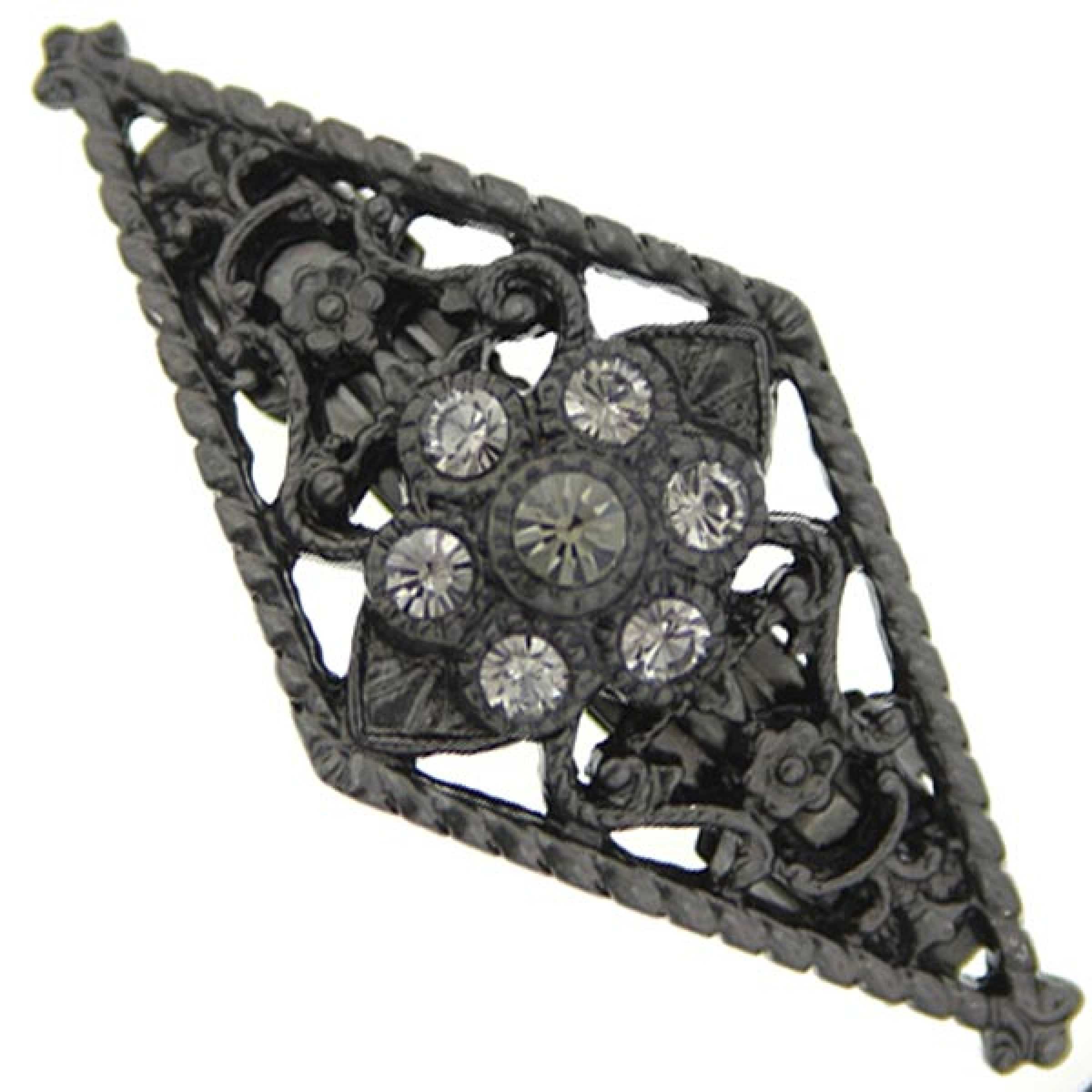 Elegant Black Diamond Crystal Barrette Hair Clip N28 - Perfect for Weddings, Parties & Everyday Glamour