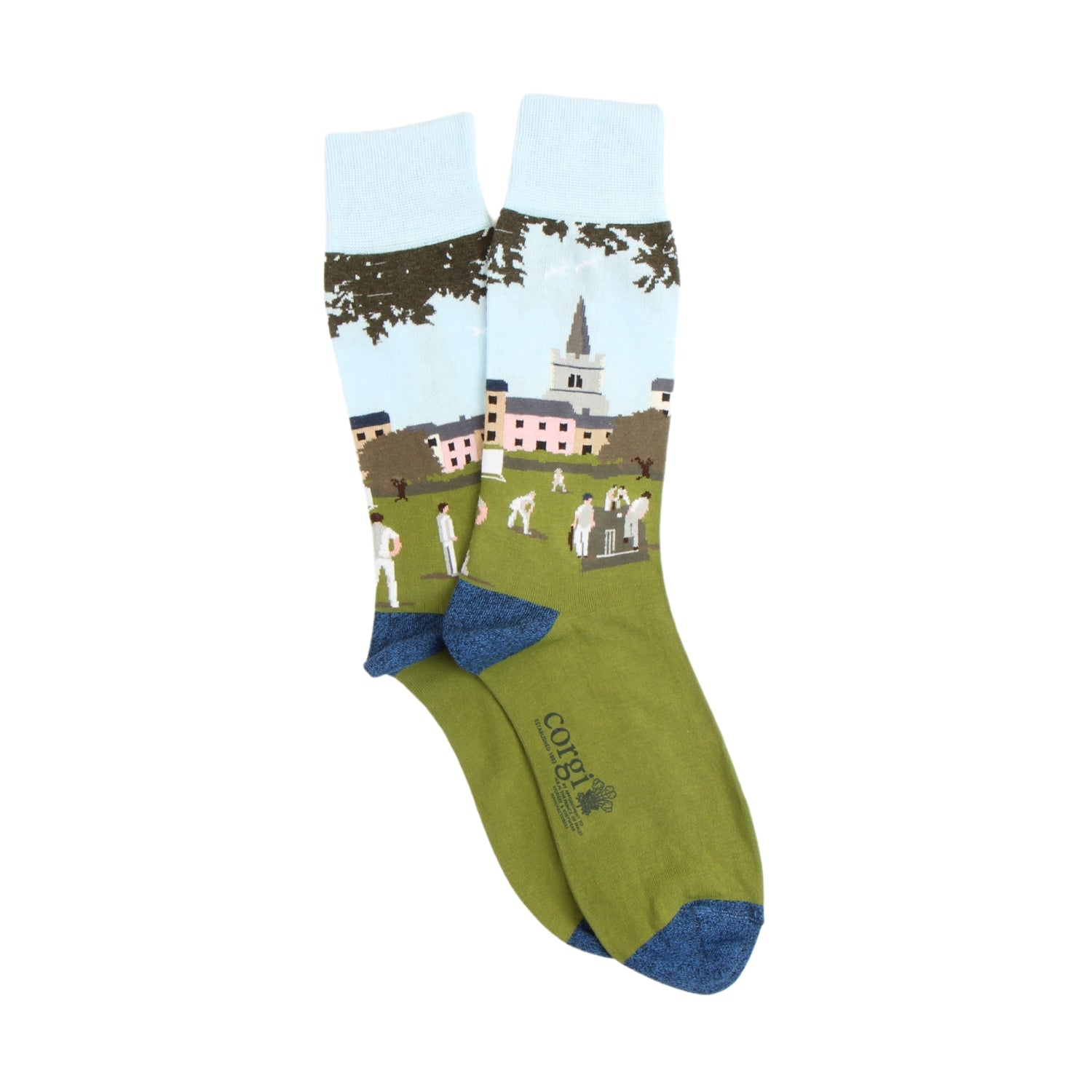 Men's Cricket Scene Cotton Socks - Breathable Athletic Socks for Sports, Casual Wear & Daily Comfort