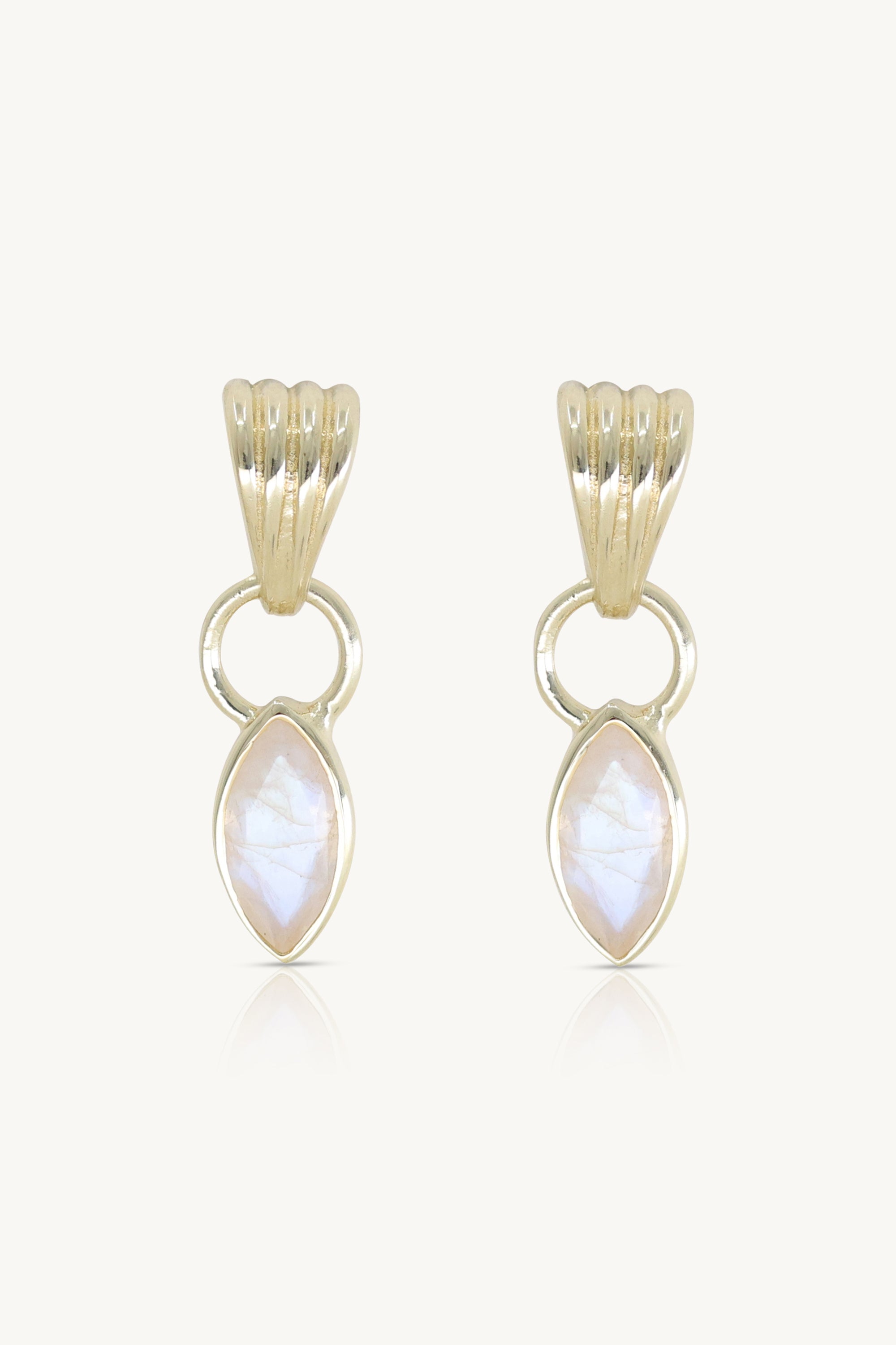 Camille Moonstone Gold Earrings – 14K Gold Plated Dangle Earrings for Women, Elegant Boho Jewelry Gift – Perfect for Weddings, Parties & Everyday Wear