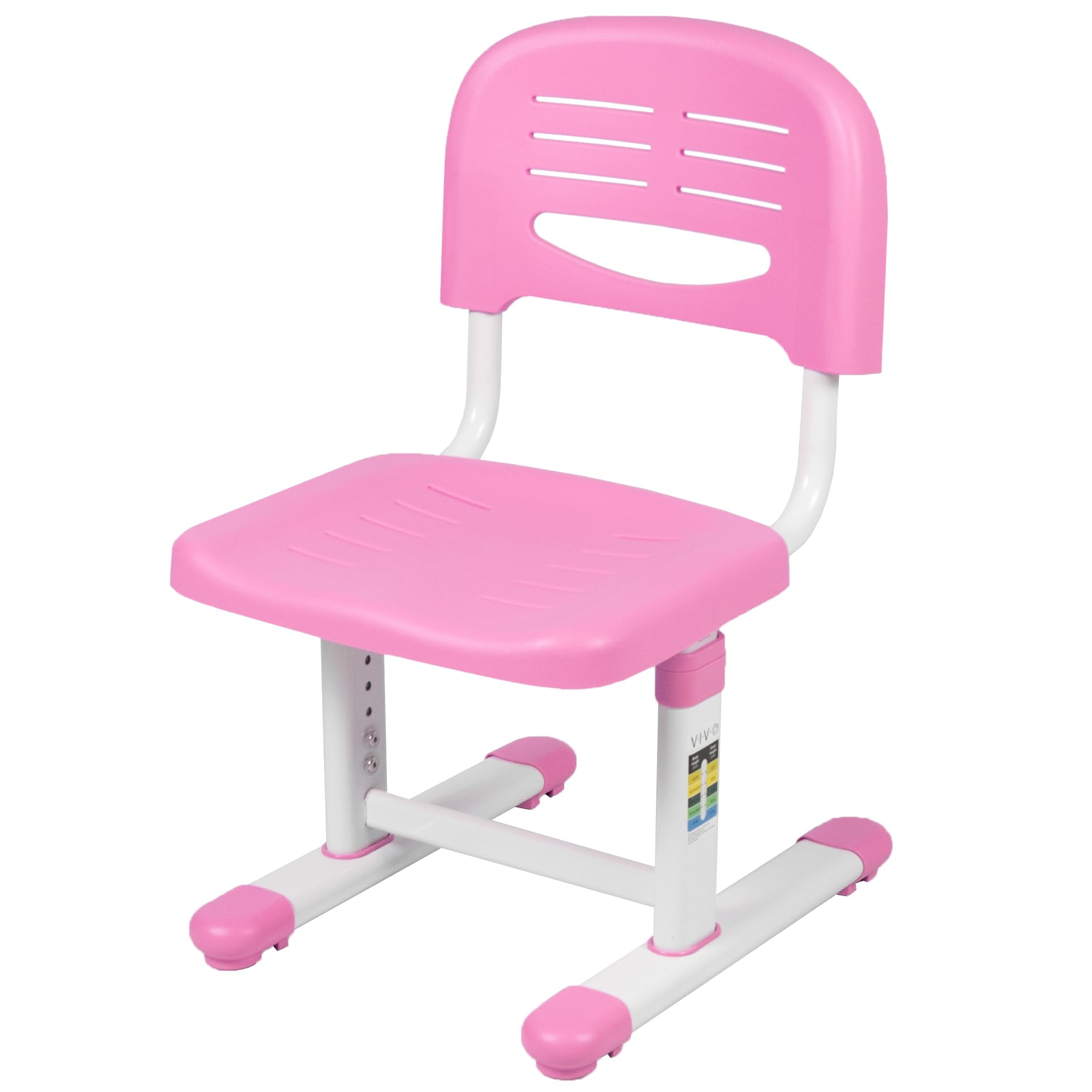 VIVO Height Adjustable Kids Desk Chair - Ergonomic Children's Study Chair with Back Support, Pink (DESK-V201P-CH) - Perfect for Homeschooling, Online Learning & Playroom Activities