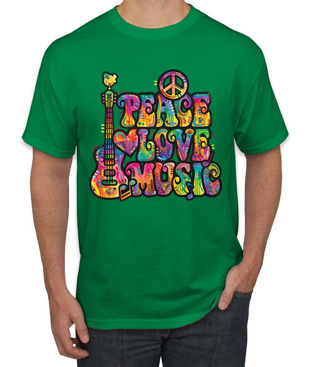 Dean Russo Peace Love Music Pop Culture Men's Graphic T-Shirt - Stylish Vintage Band Tee for Casual Wear, Concerts & Music Festivals